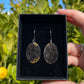 Tasmanian Petrified Fern slice sterling silver earrings