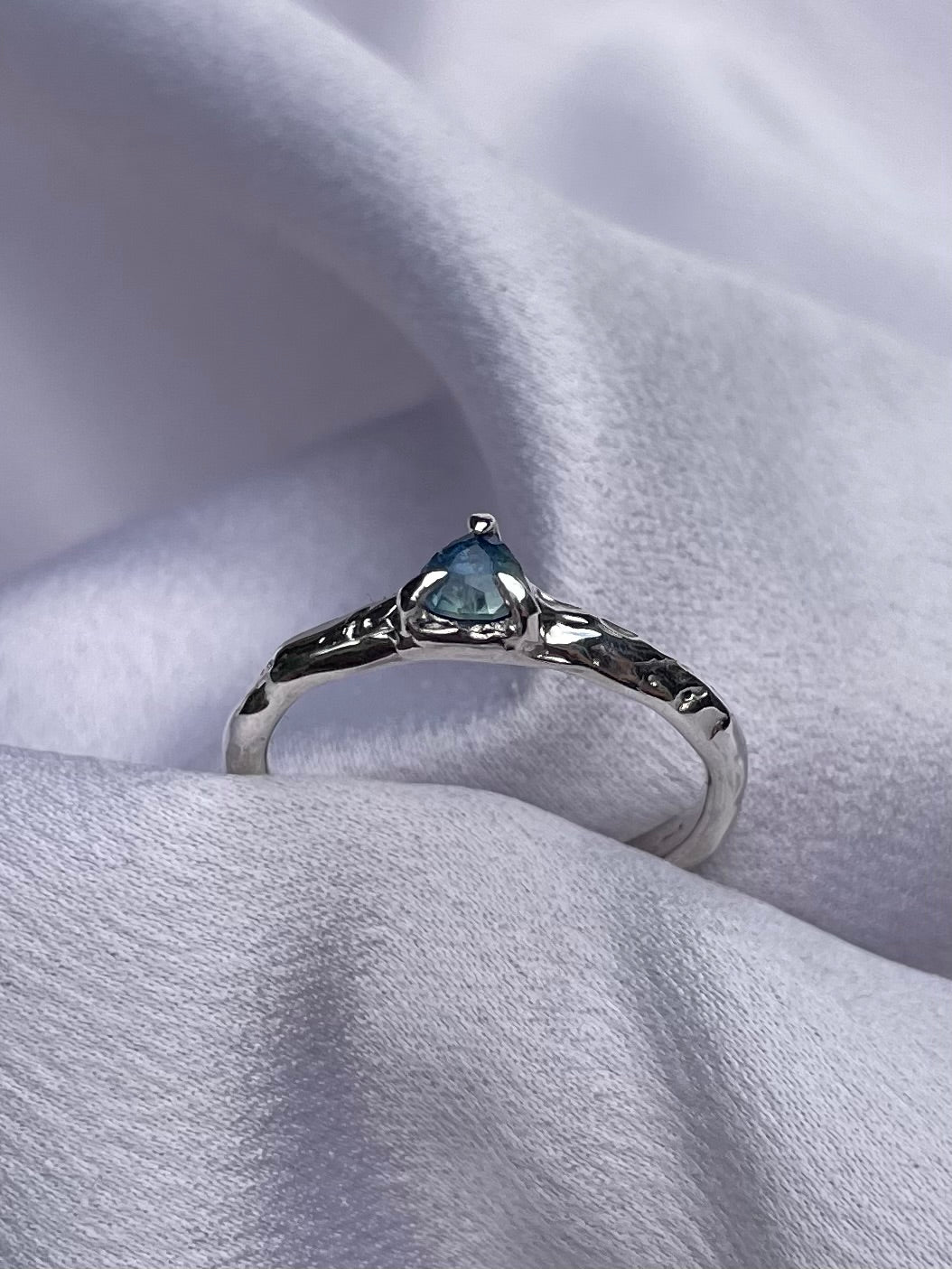 Tasmanian Parti Sapphire sterling silver ring