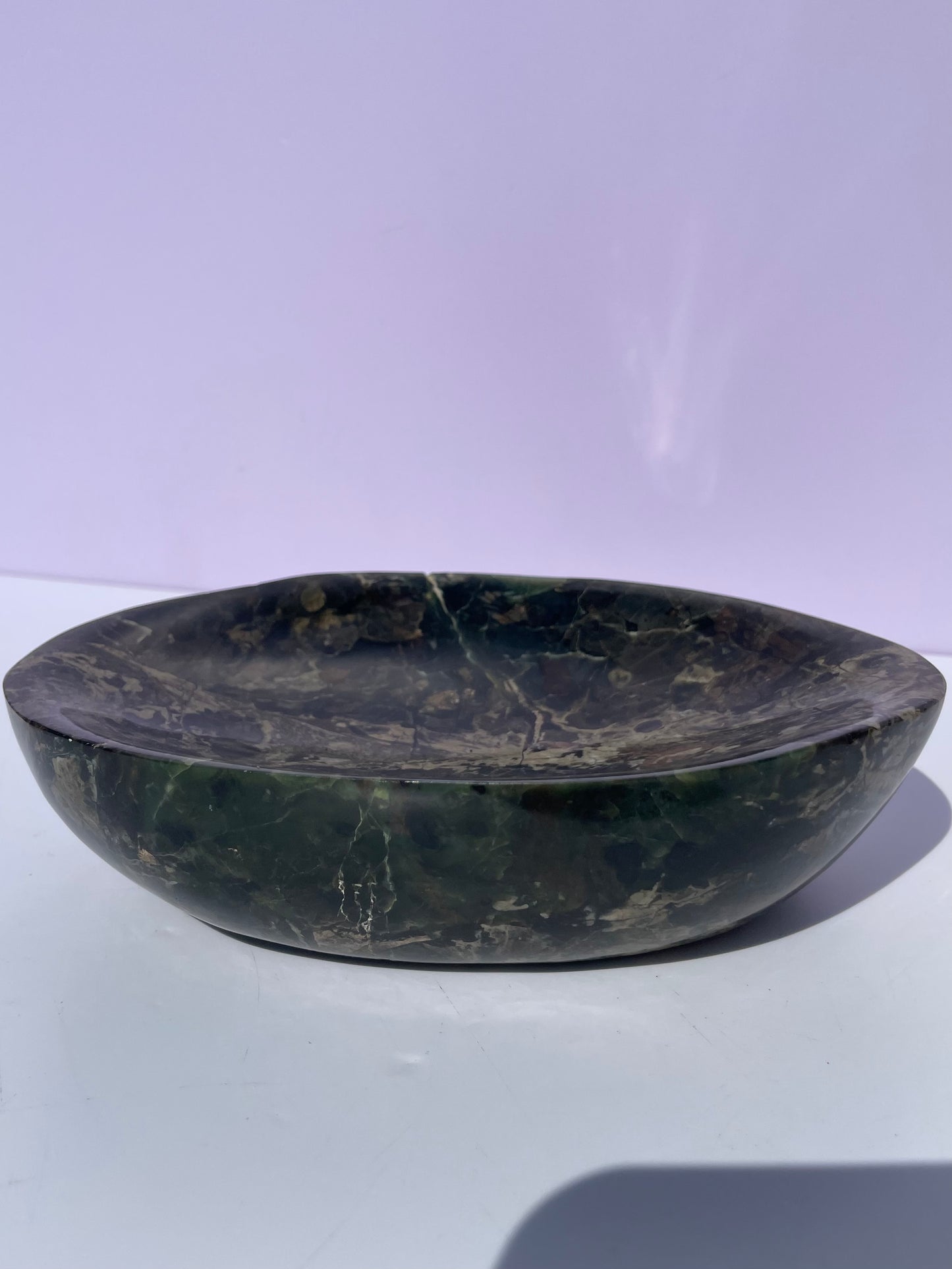 Tasmanian Serpentine Pyroxene entirely carved bowl