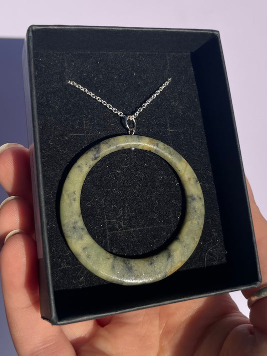 Tasmanian Jade sterling silver pendant necklace