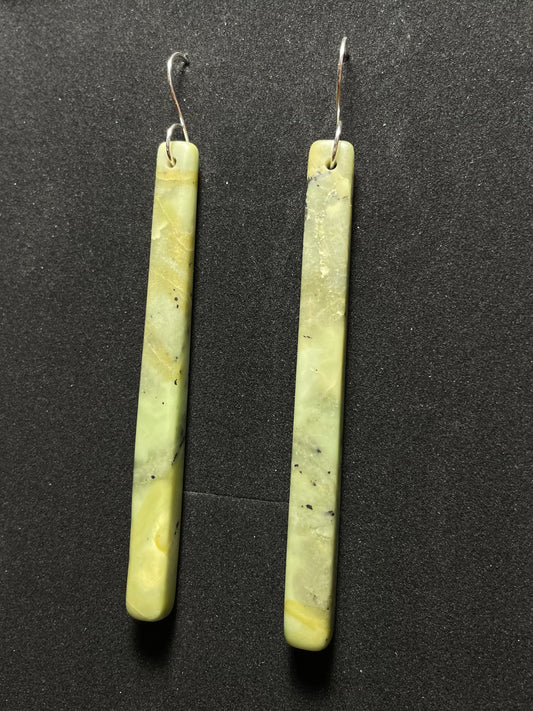 XL Tasmanian Jade sterling silver earrings