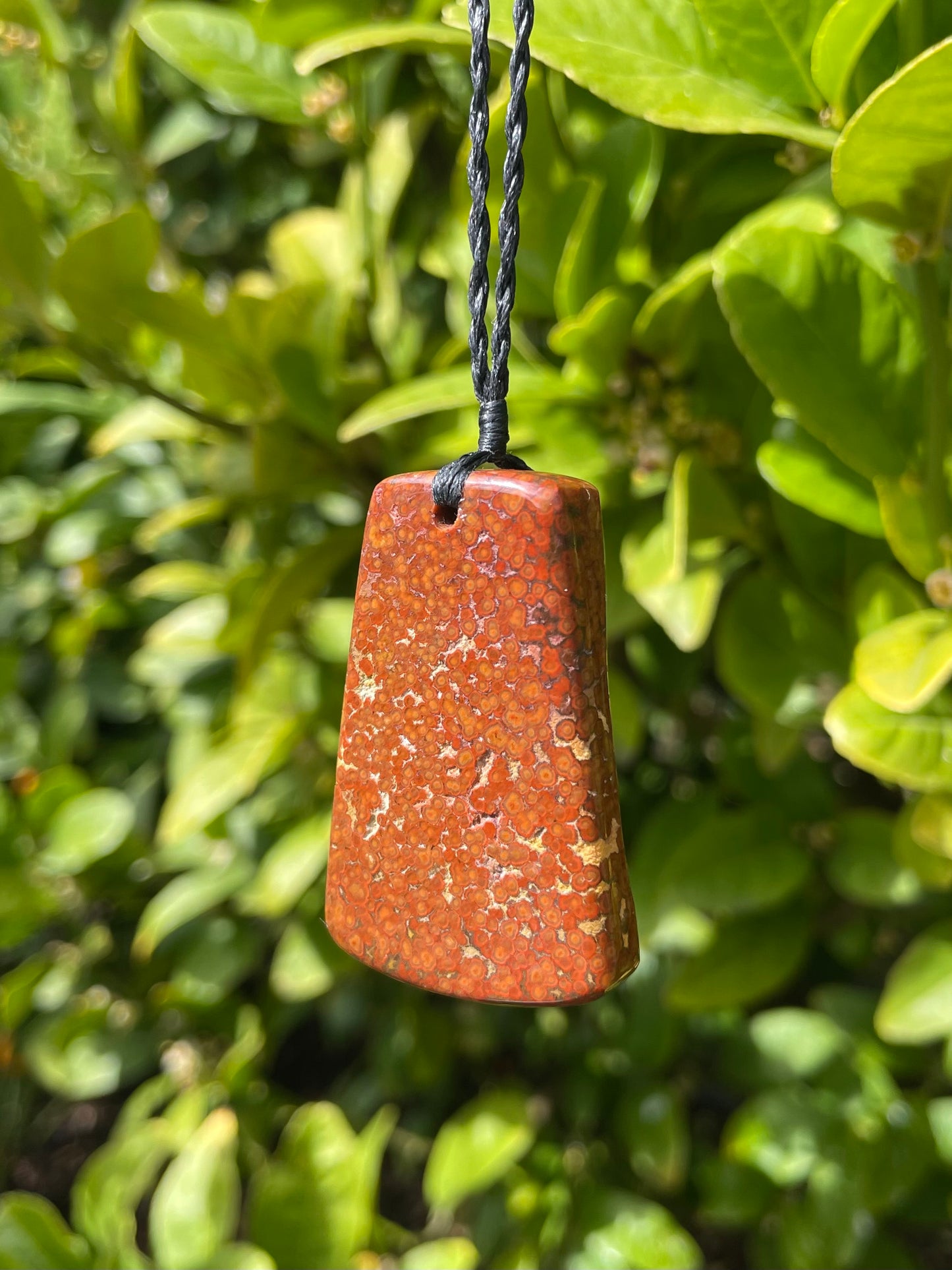 Tasmanian ocean Jasper macrame necklace