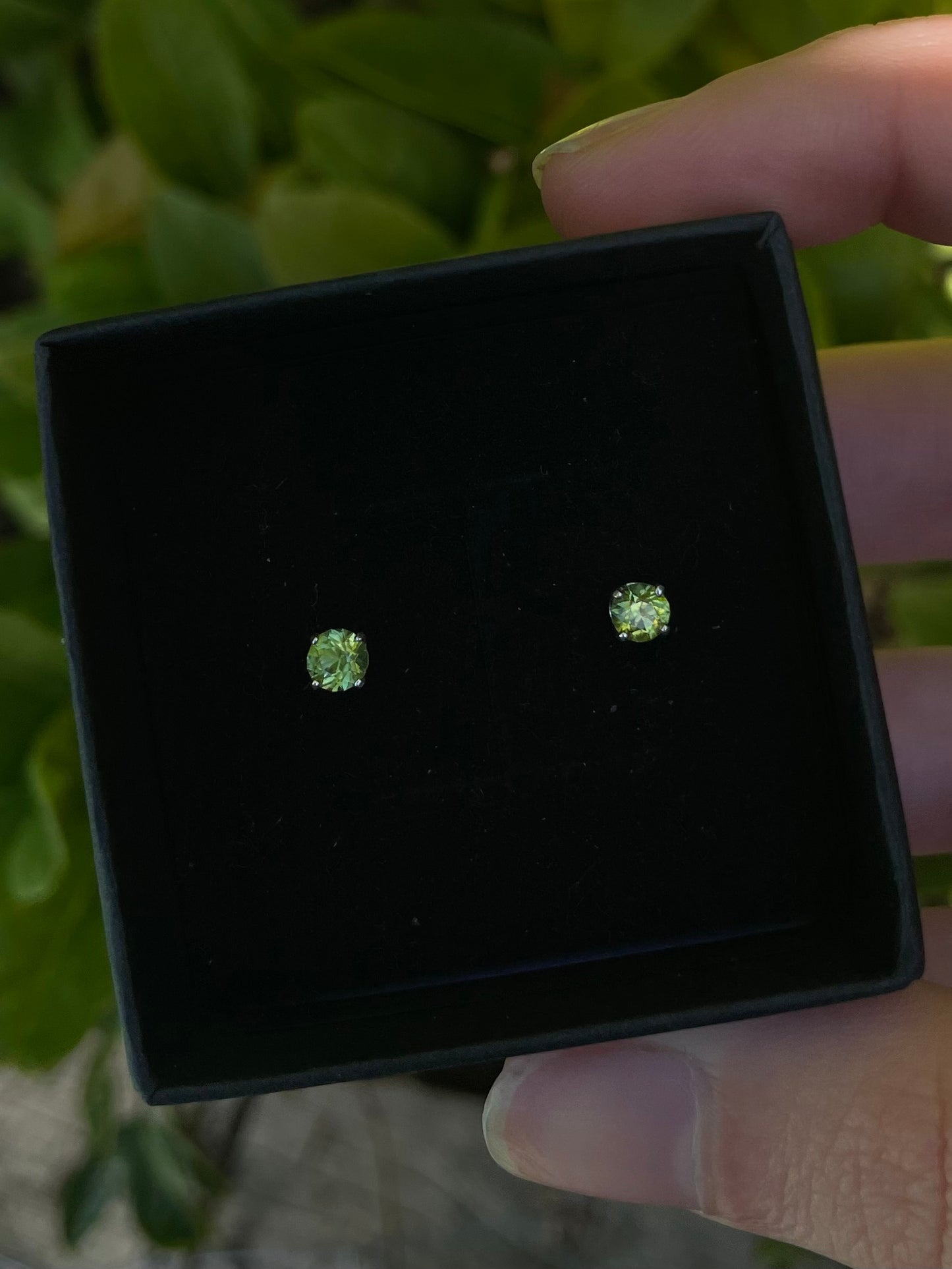 Tasmanian Peridot sterling silver stud earrings