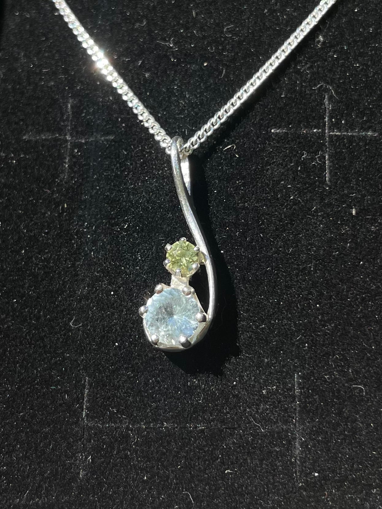 Tasmanian Sapphire & Killiecrankie Diamond Sterling silver necklace