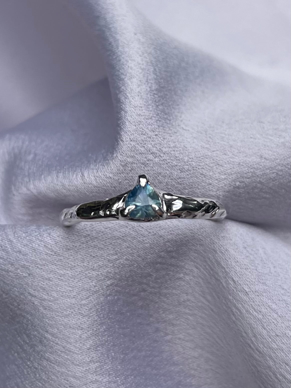 Tasmanian Parti Sapphire sterling silver ring