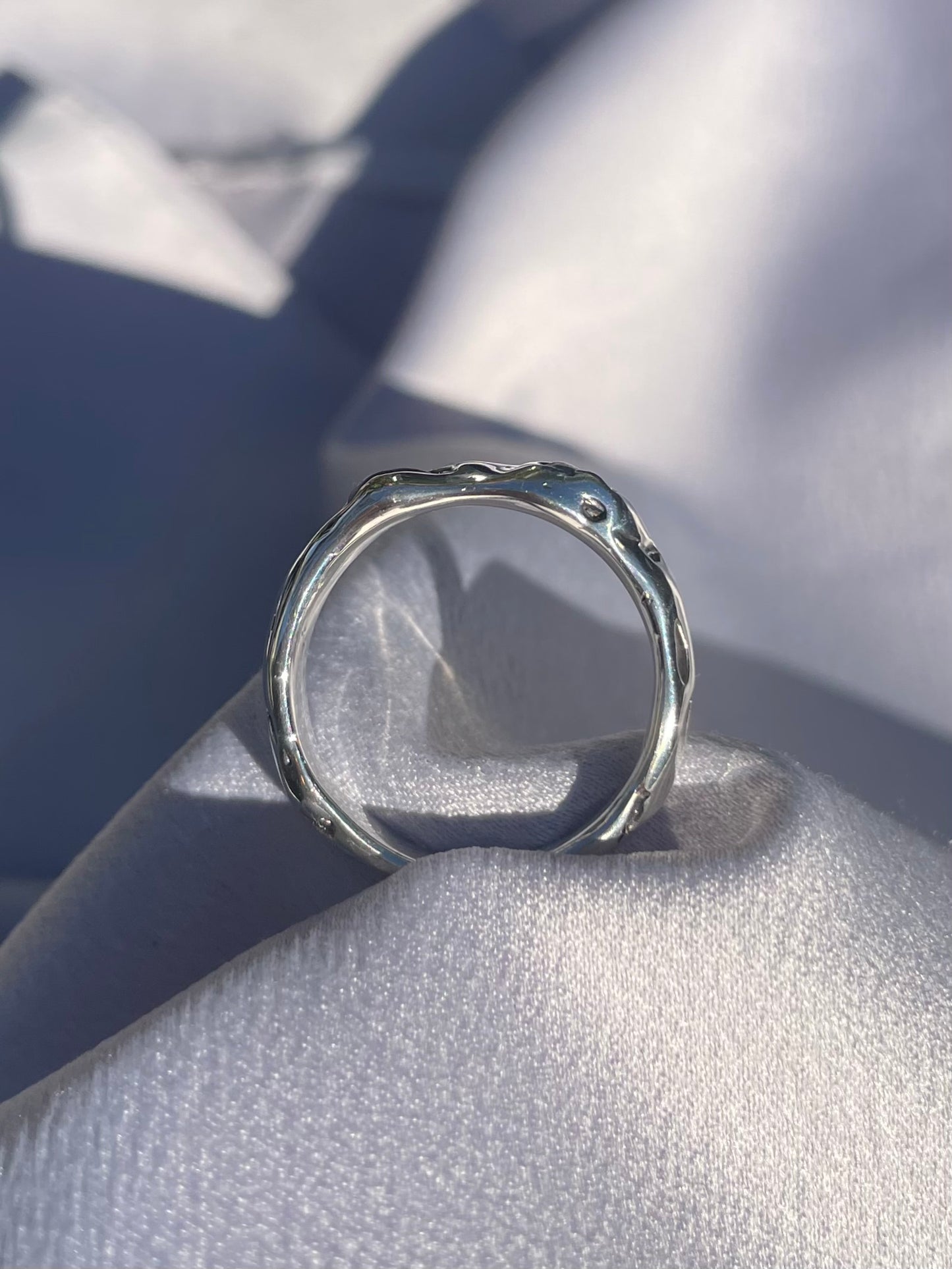 Raw Tasmanian Sapphire Sterling silver ring