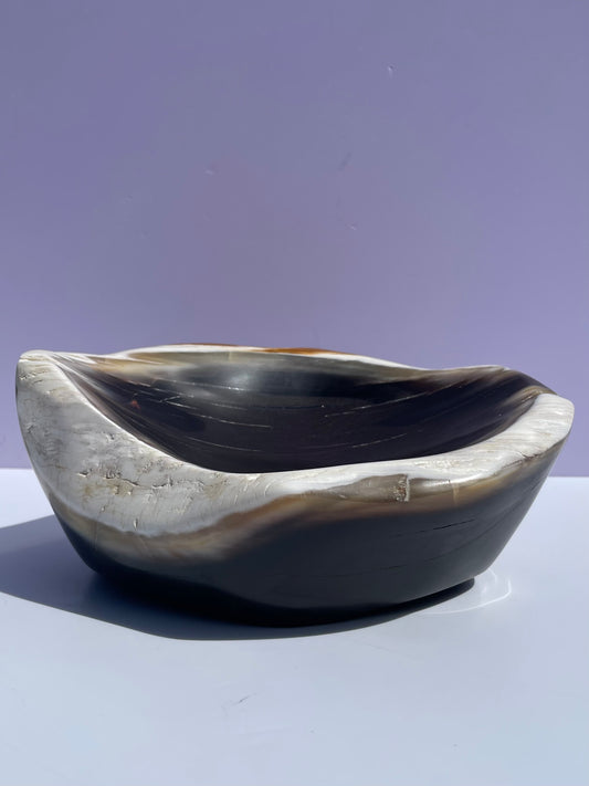 Tasmanian Opalized Wood entirely carved bowl