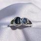 Raw Tasmanian Sapphire sterling silver ring