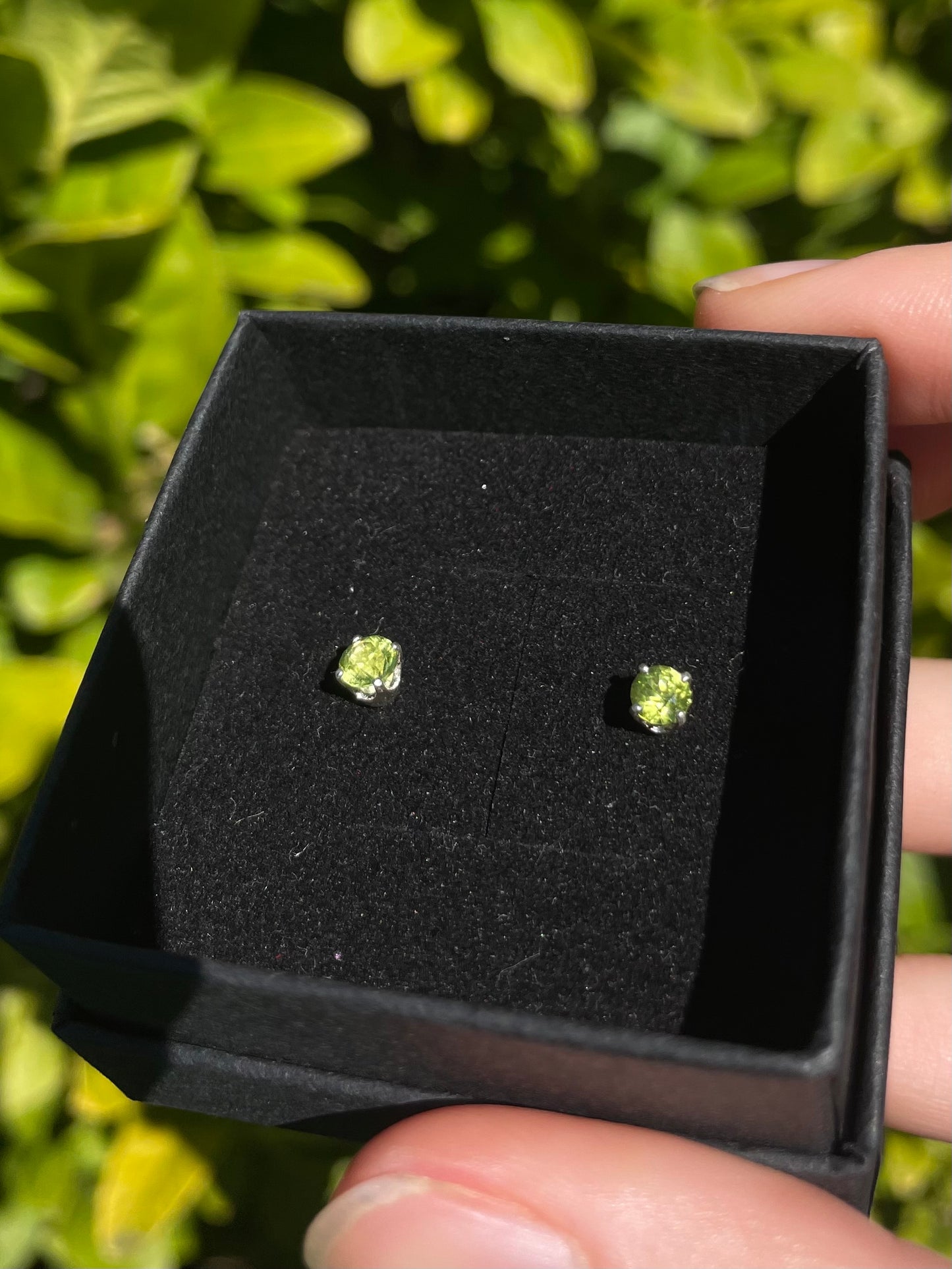 Tasmanian Peridot sterling silver stud earrings