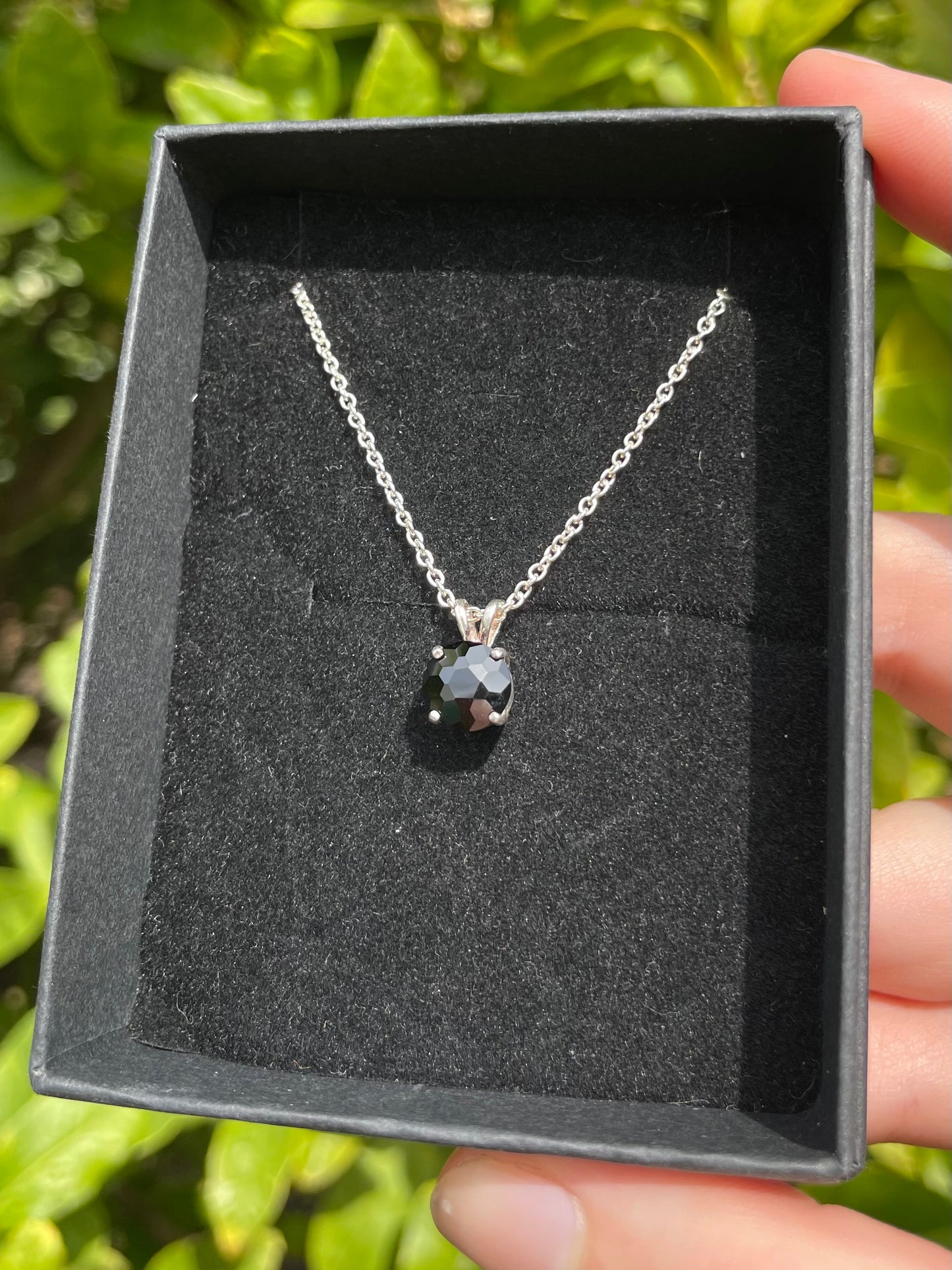 Tasmanian Black Spinel sterling silver necklace