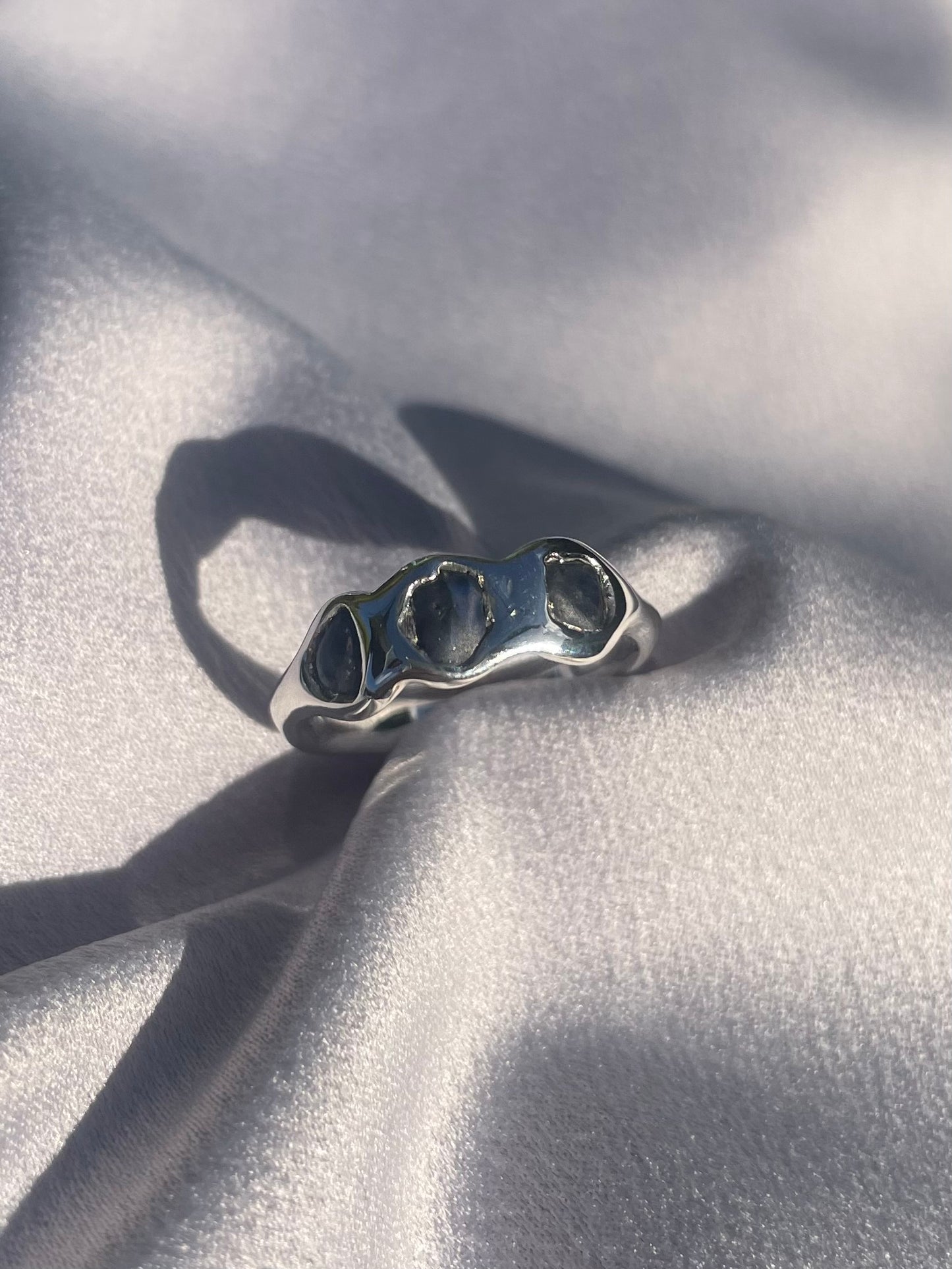 Raw Tasmanian Sapphire Sterling silver ring