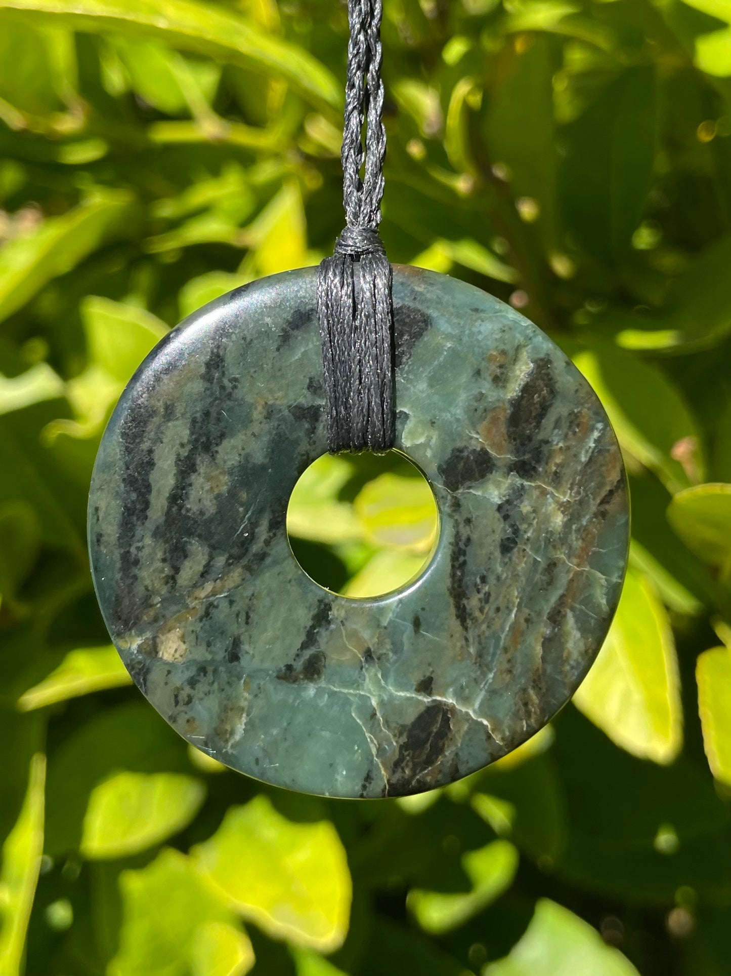 Tasmanian Serpentine Pyroxene macrame necklace