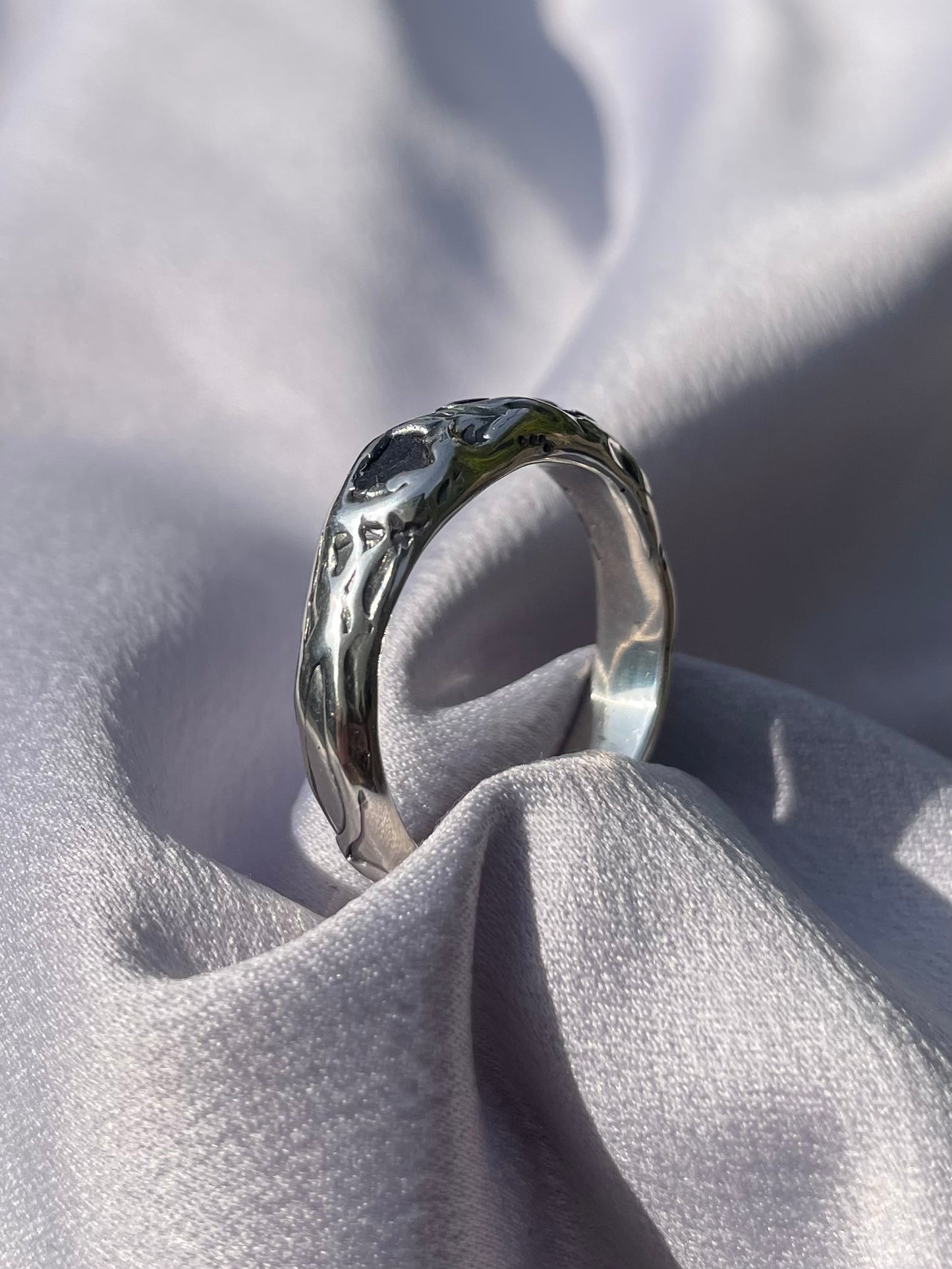 Raw Tasmanian Sapphire sterling silver ring