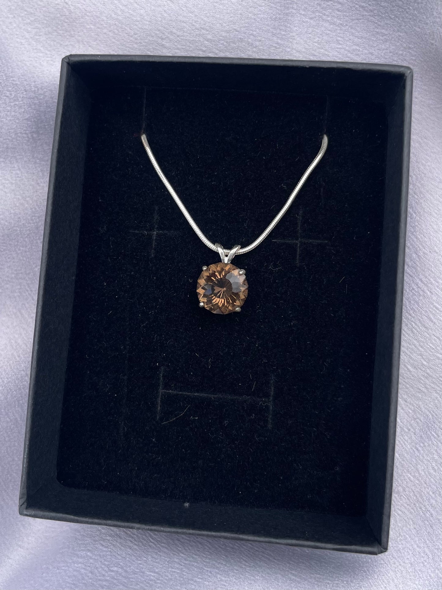 Tasmanian Smoky Quartz sterling silver necklace