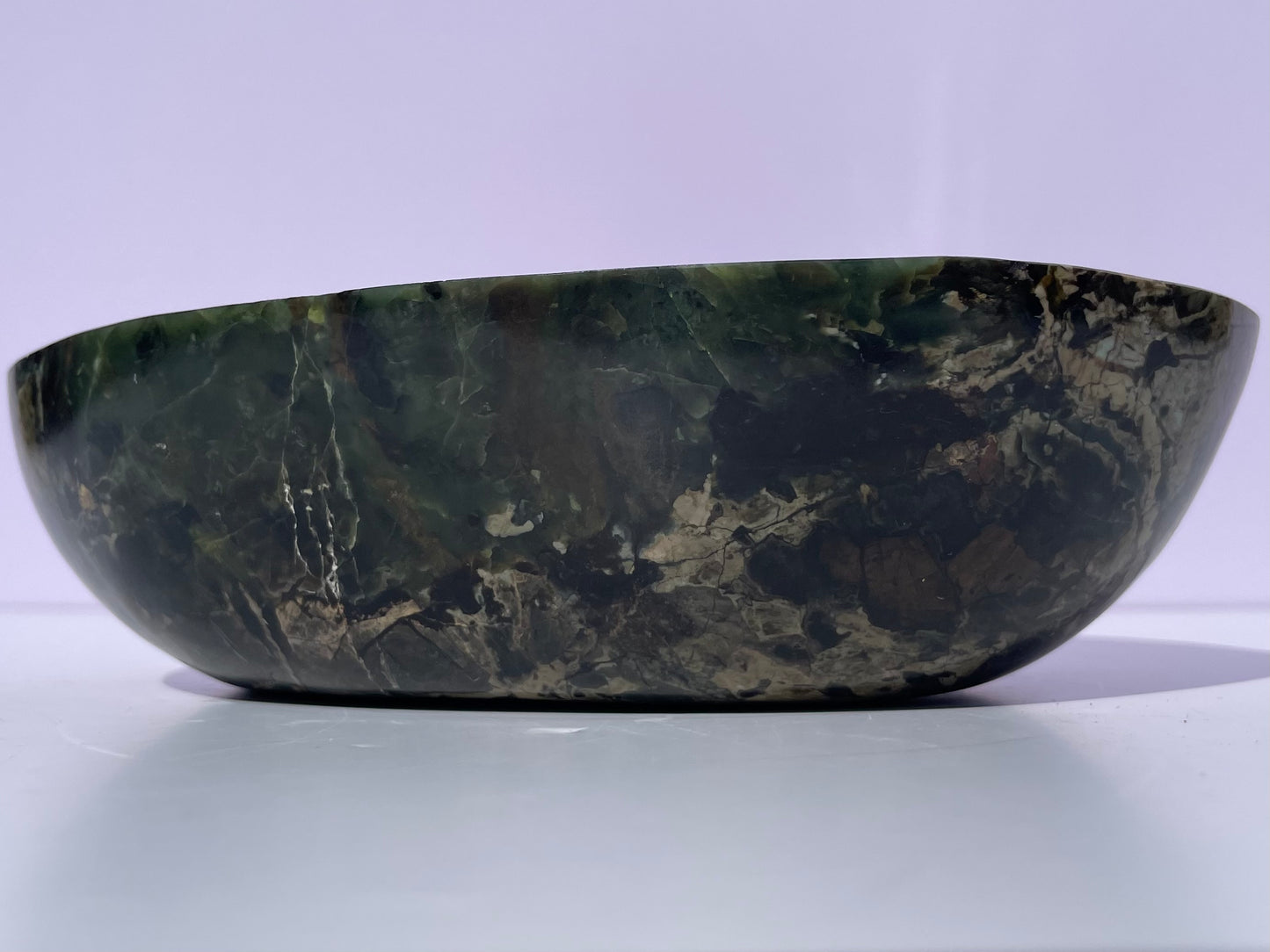 Tasmanian Serpentine Pyroxene entirely carved bowl