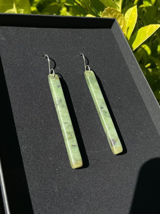 XL Tasmanian Jade sterling silver statement earrings