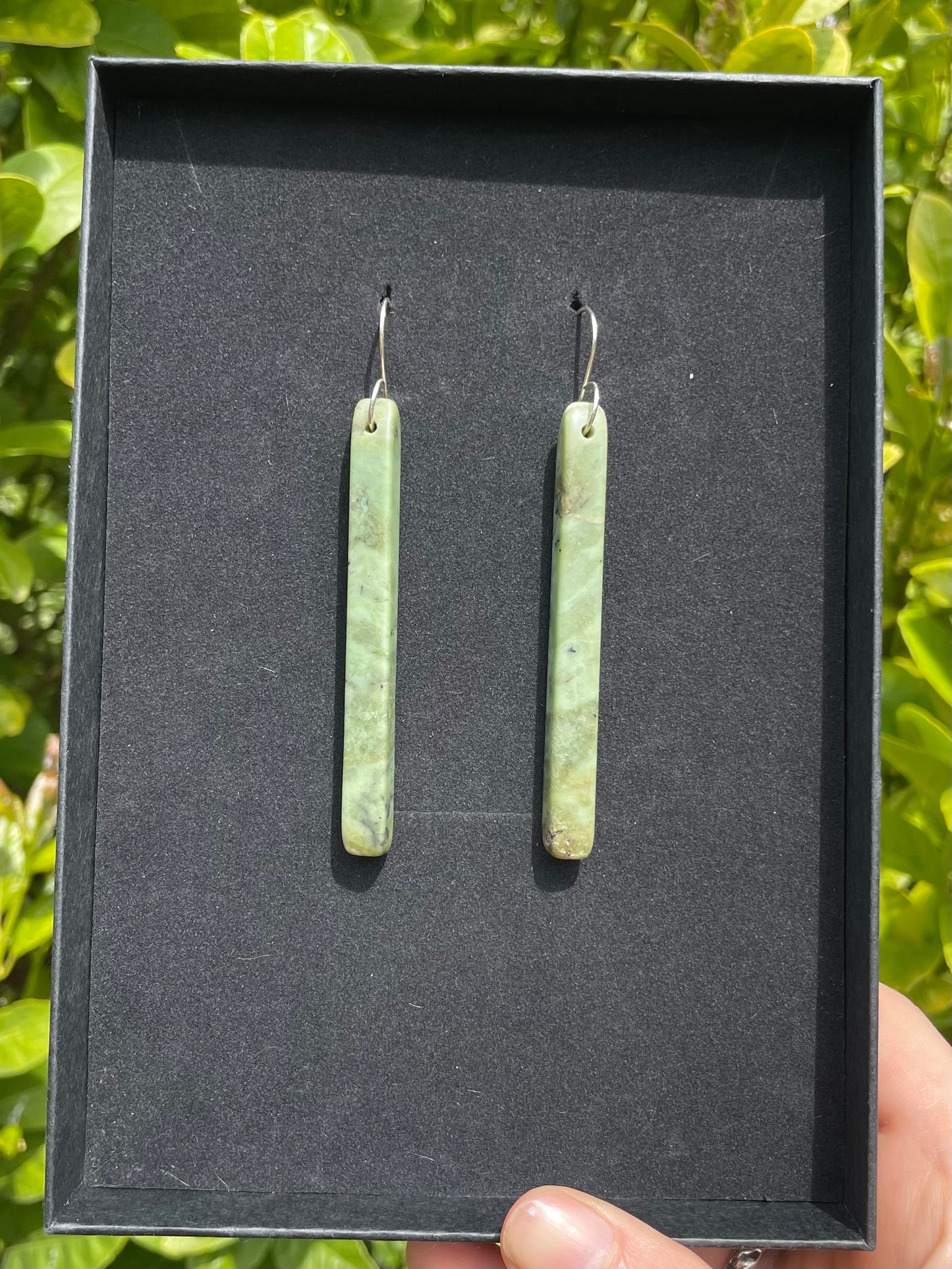 XL Tasmanian Jade sterling silver earrings