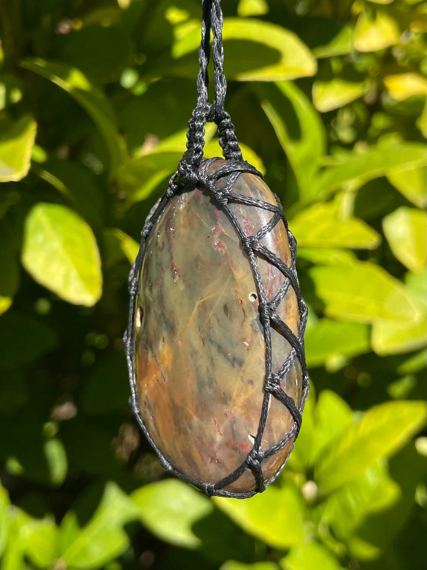 Tasmanian Jasper macrame necklace