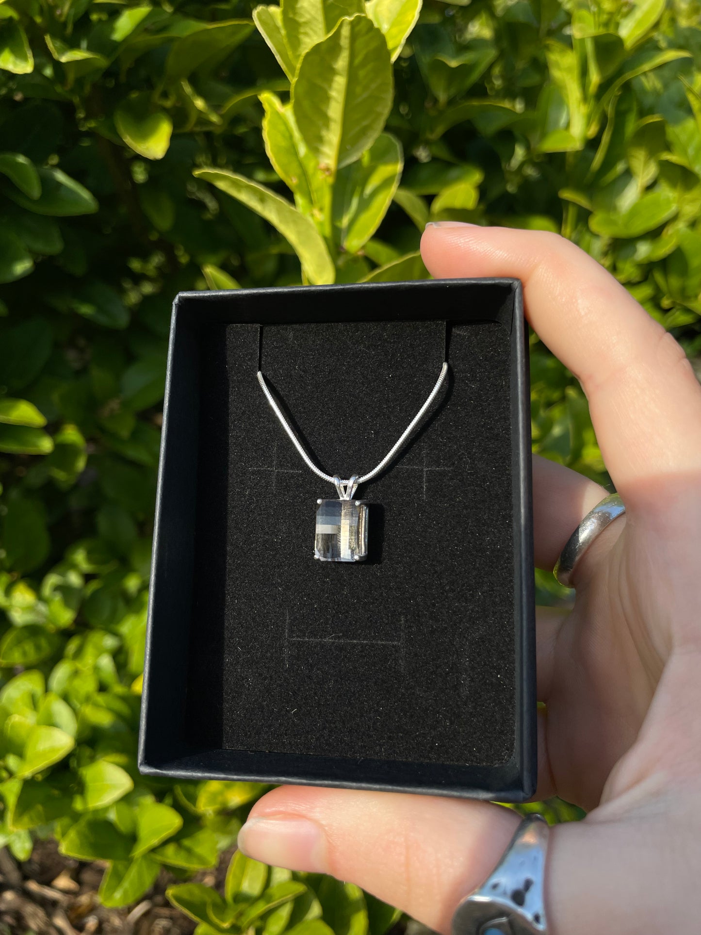 Tasmanian Smoky Quartz sterling silver pendant necklace