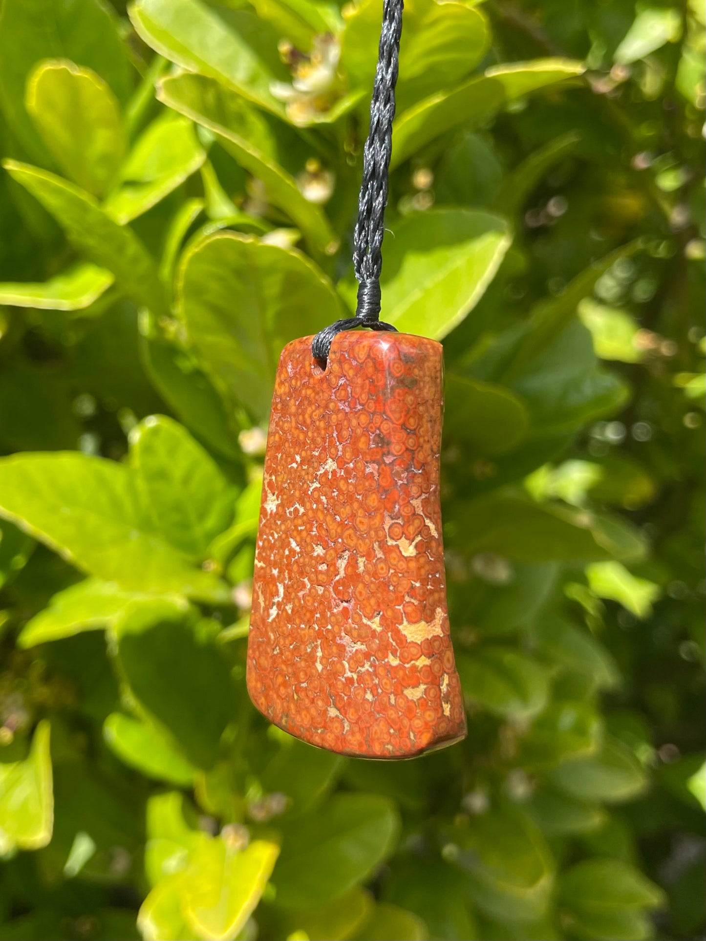 Tasmanian ocean Jasper macrame necklace