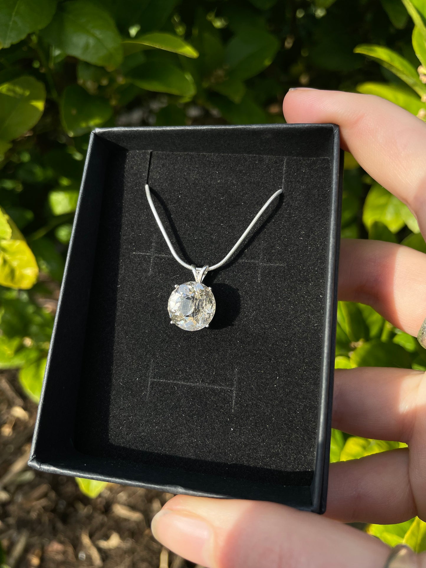 Tasmanian Rutilated Quartz sterling silver pendant necklace