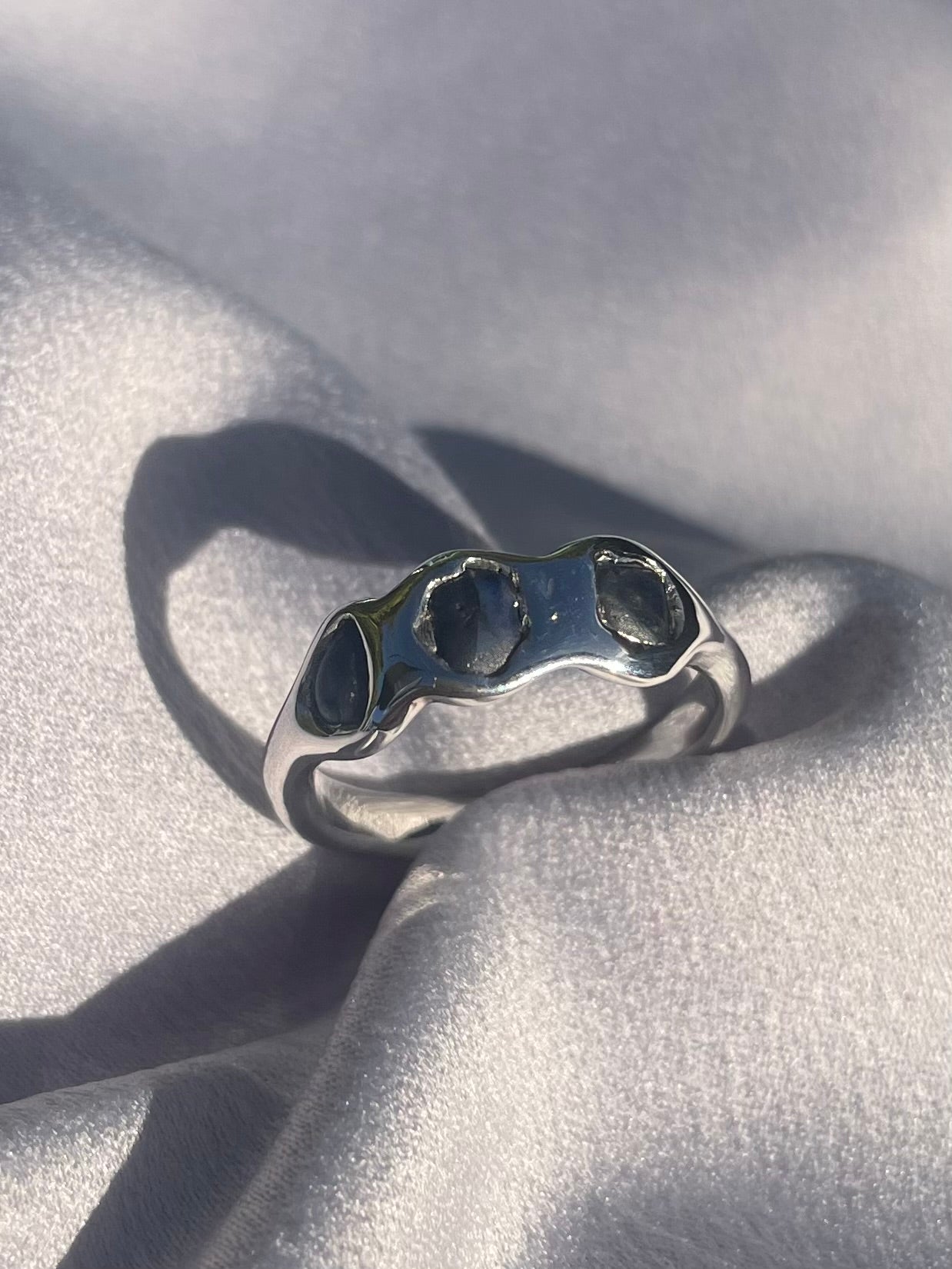 Raw Tasmanian Sapphire Sterling silver ring