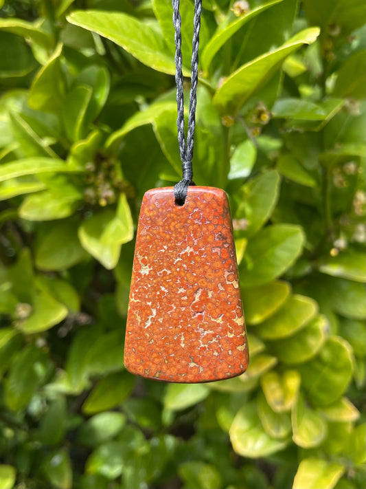 Tasmanian ocean Jasper macrame necklace