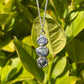 Raw Tasmanian Sapphire sterling silver stacked pebble necklace