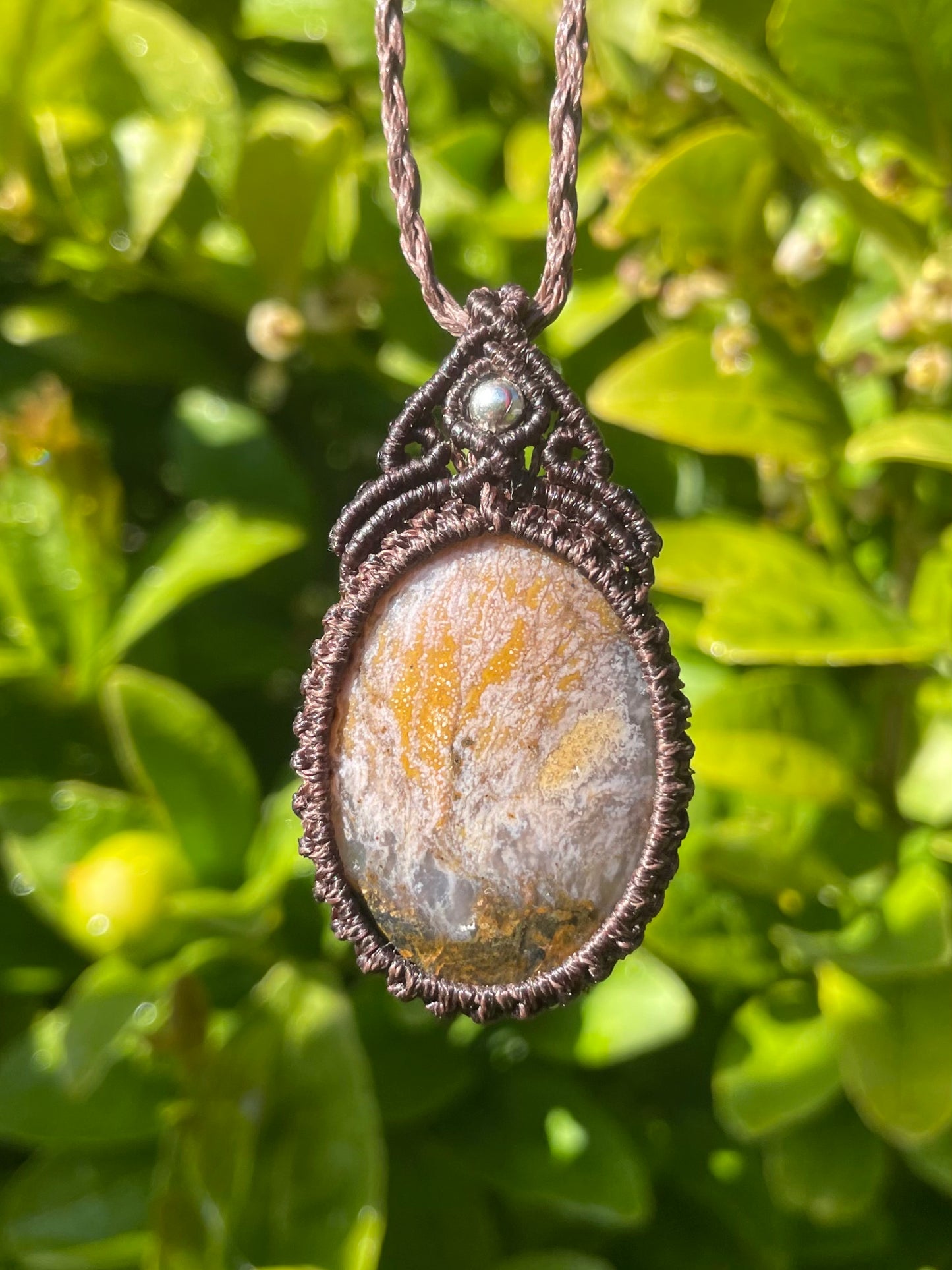 Tasmanian Chalcedony macrame necklace