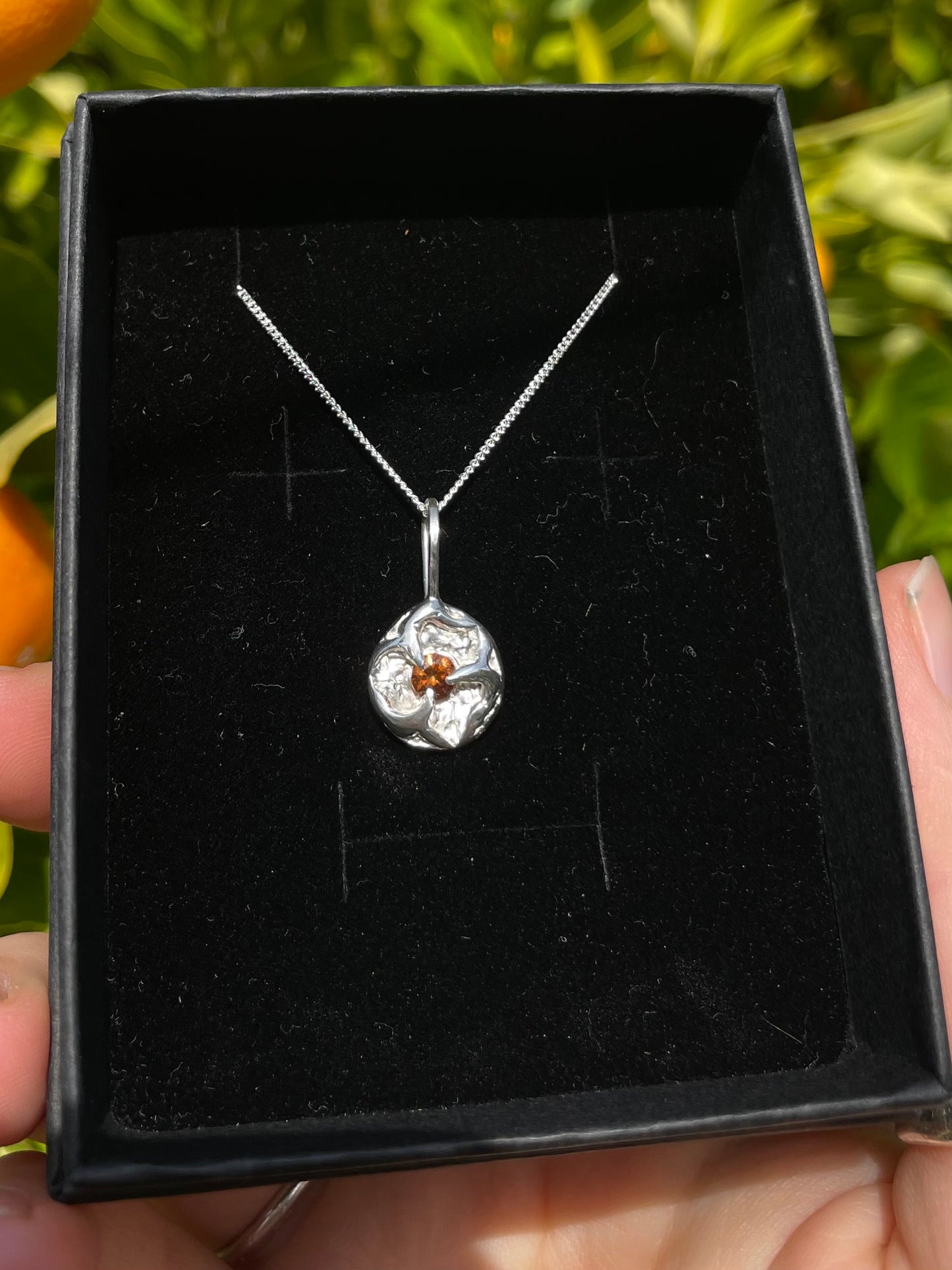 Tasmanian Zircon sterling silver pendant necklace