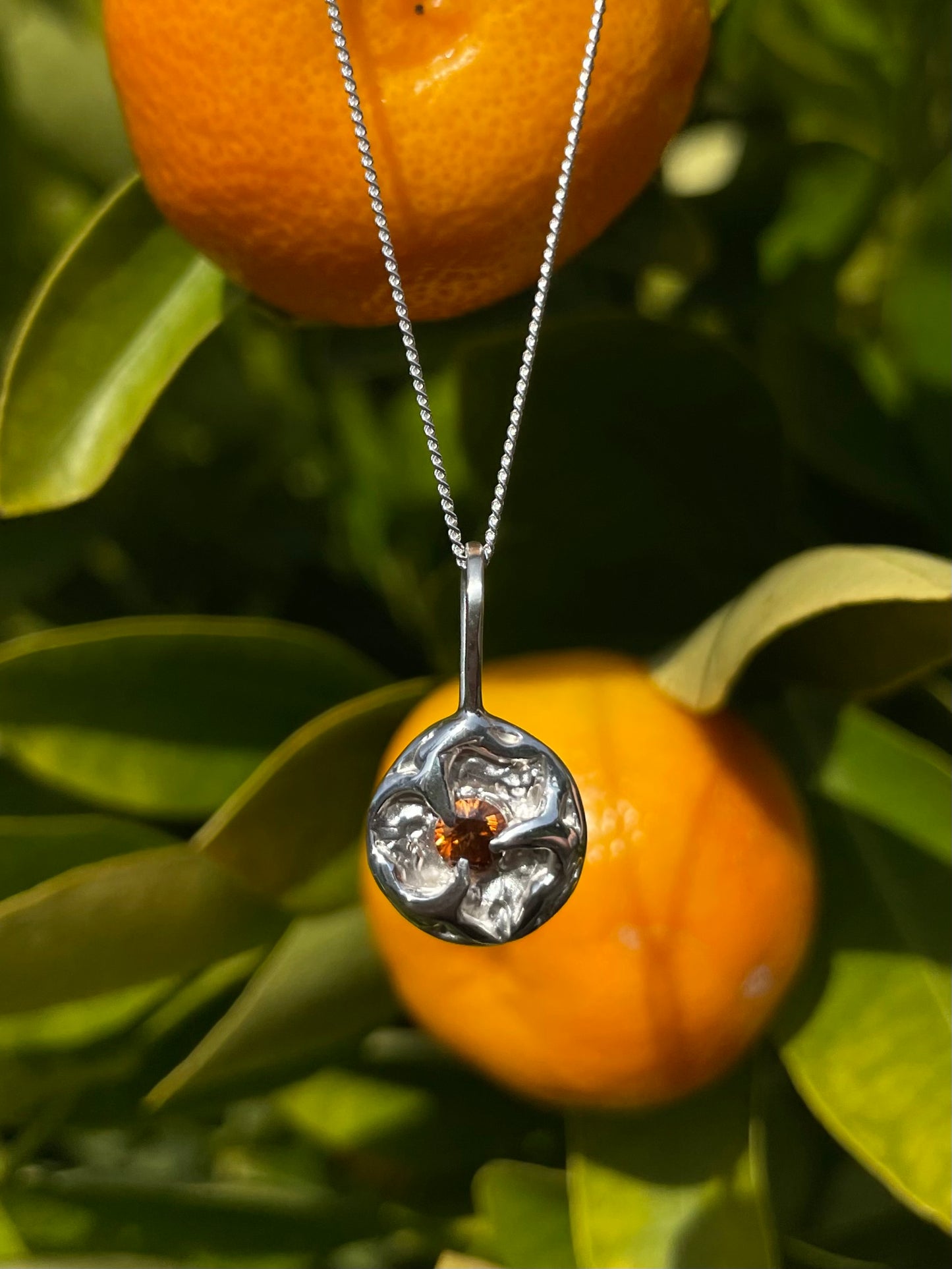 Tasmanian Zircon sterling silver pendant necklace