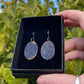 Tasmanian Petrified Fern slice sterling silver earrings