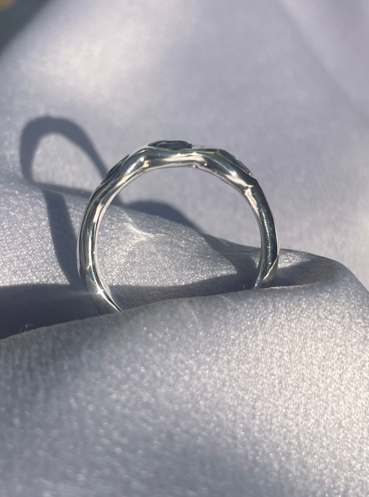 Raw Tasmanian Sapphire Sterling silver ring