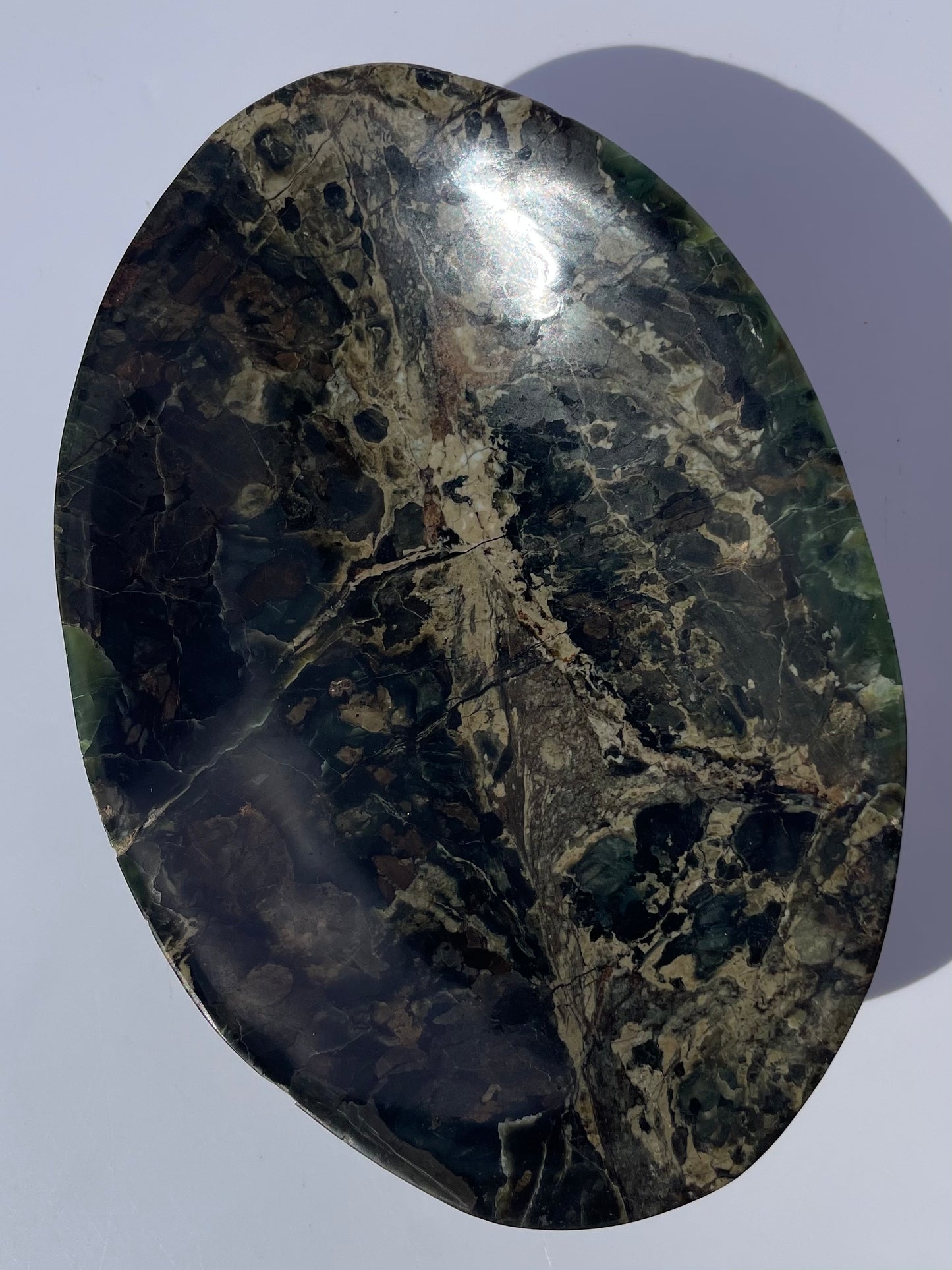 Tasmanian Serpentine Pyroxene entirely carved bowl