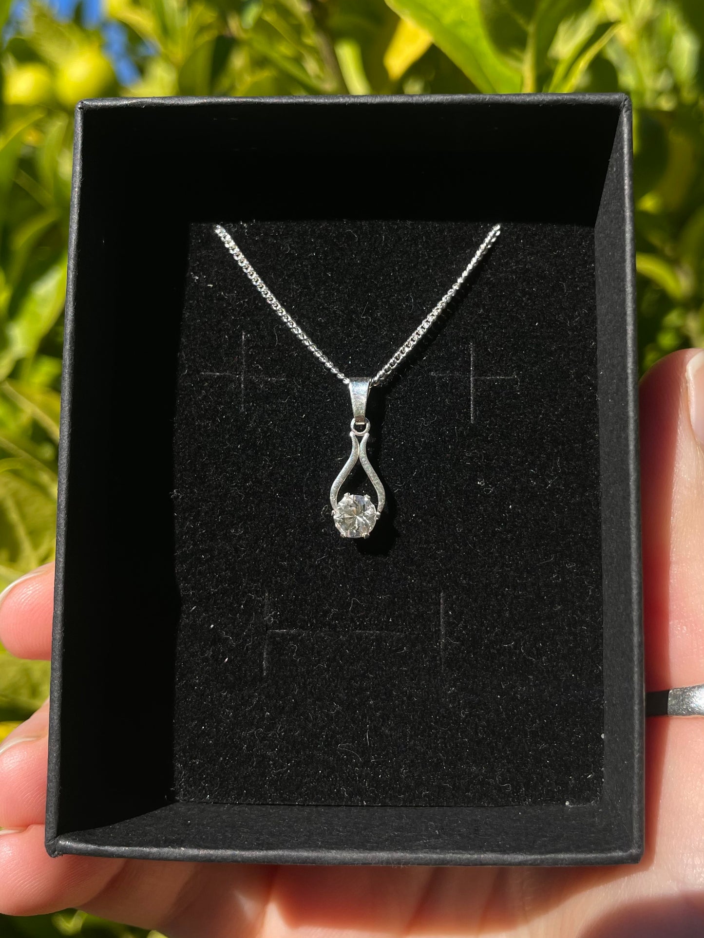 Tasmanian Killiecrankie Diamond Sterling silver drop necklace