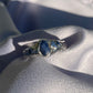 Raw Tasmanian Sapphire organic sterling silver ring