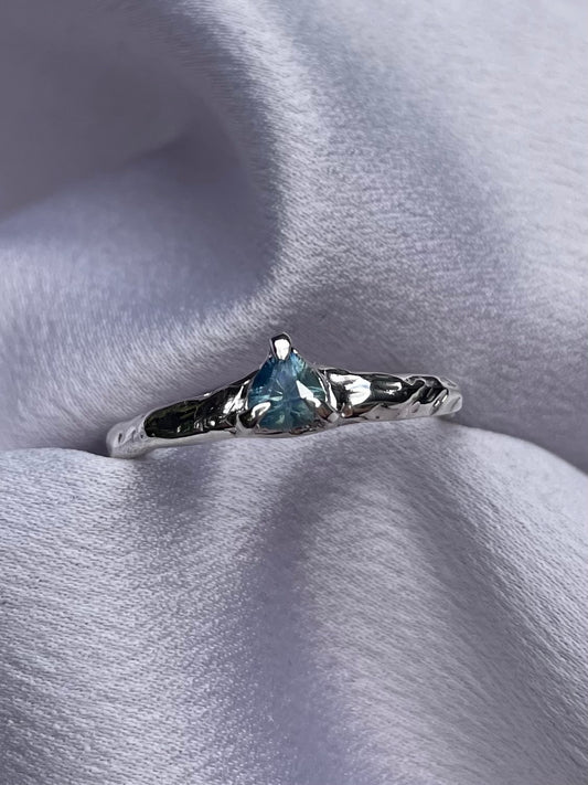 Tasmanian Parti Sapphire sterling silver ring