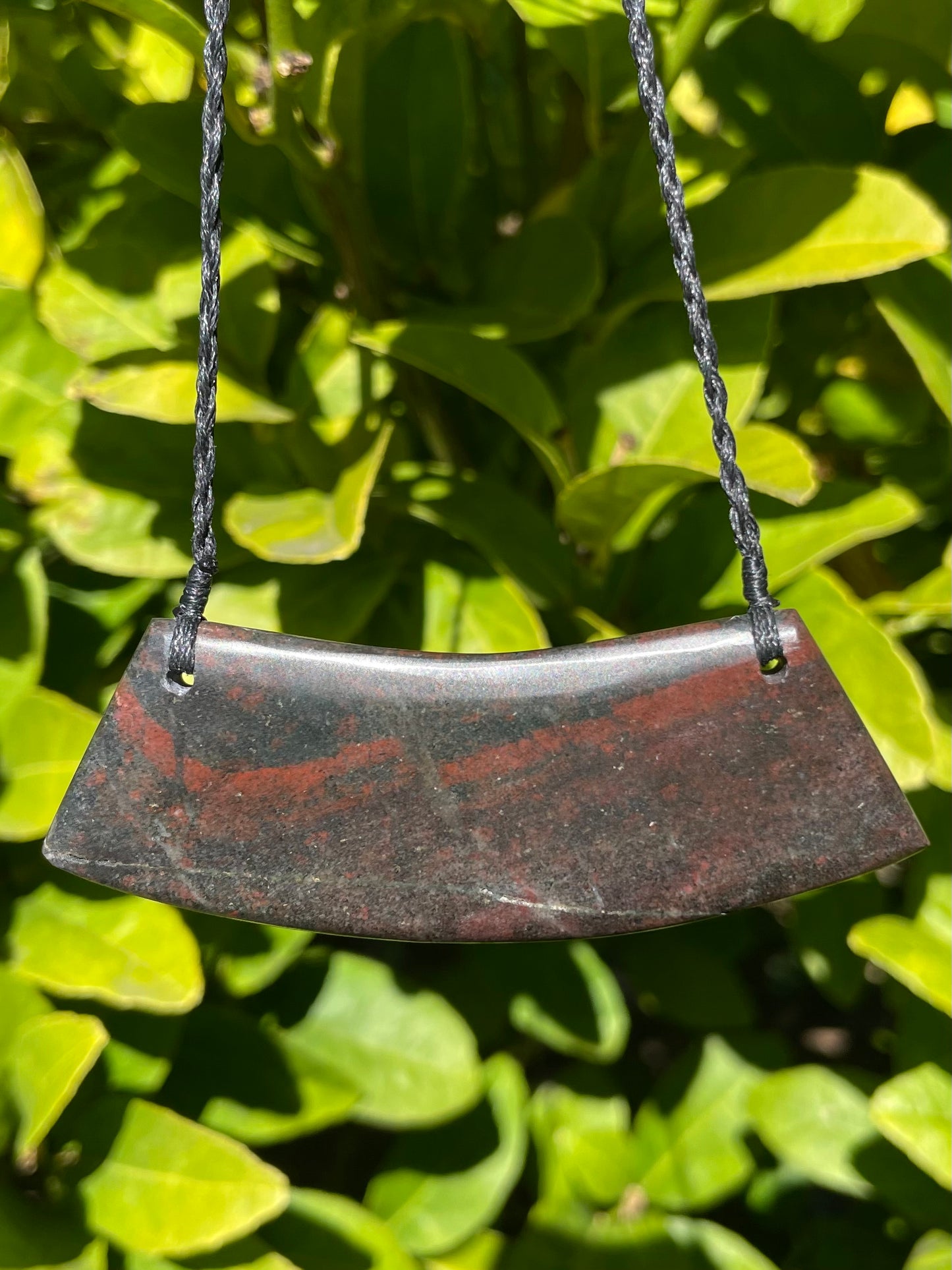 Tasmanian Bloodstone macrame necklace