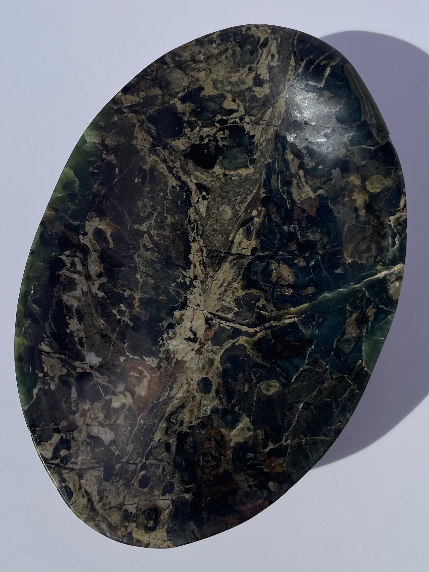 Tasmanian Serpentine Pyroxene entirely carved bowl