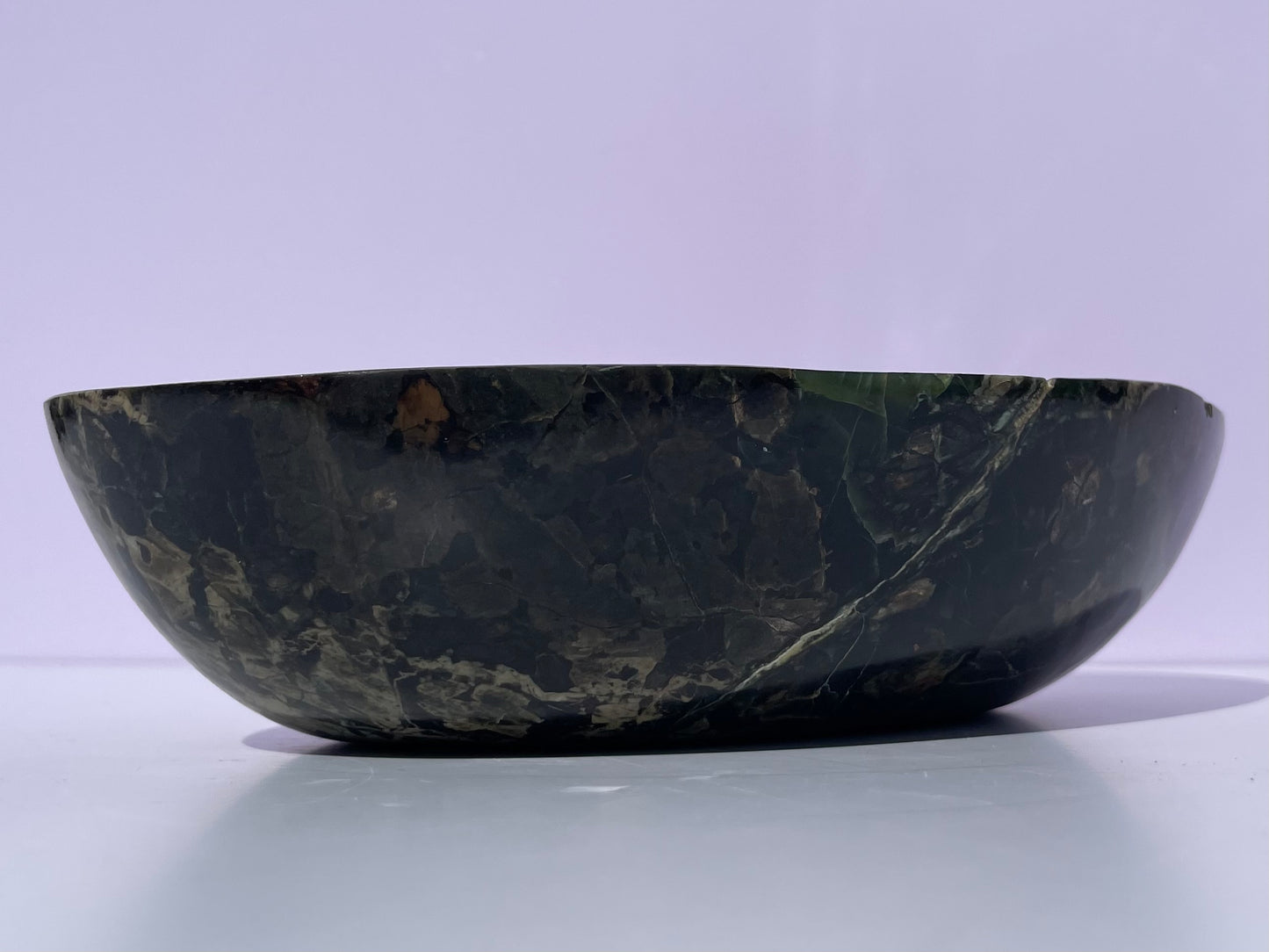 Tasmanian Serpentine Pyroxene entirely carved bowl