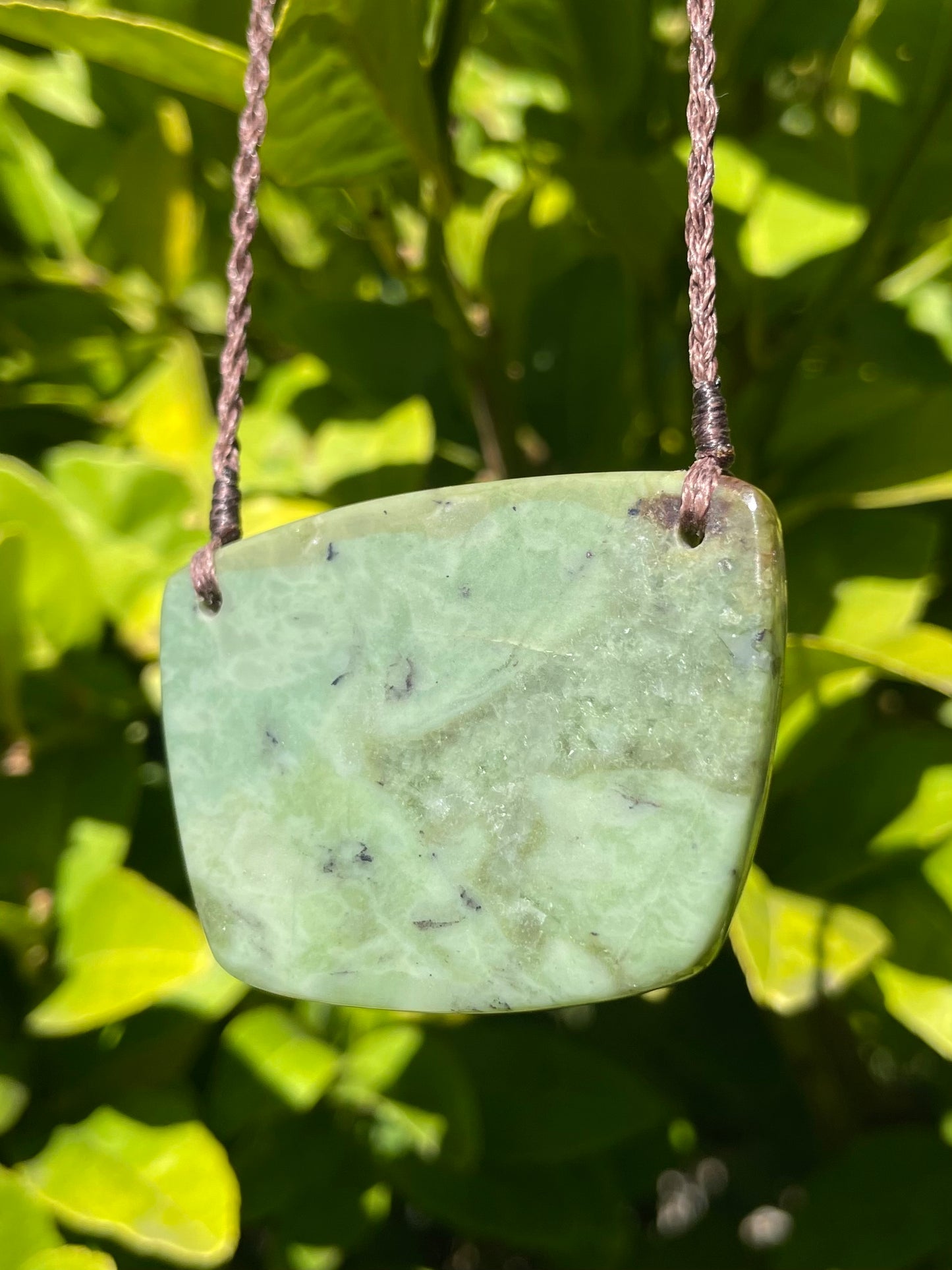 AAA grade Tasmanian Jade macrame necklace