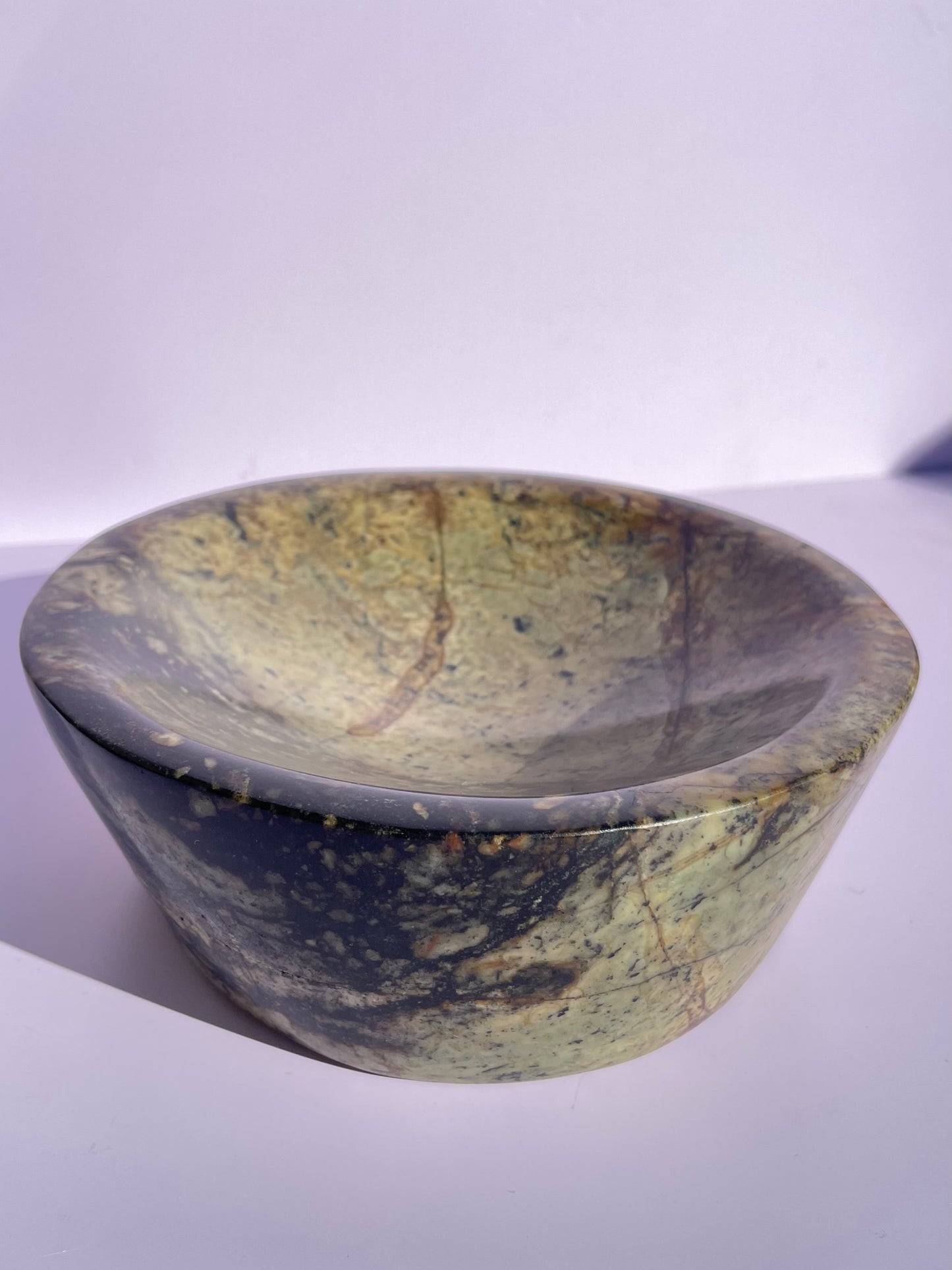 Tasmanian Jade entirely carved bowl