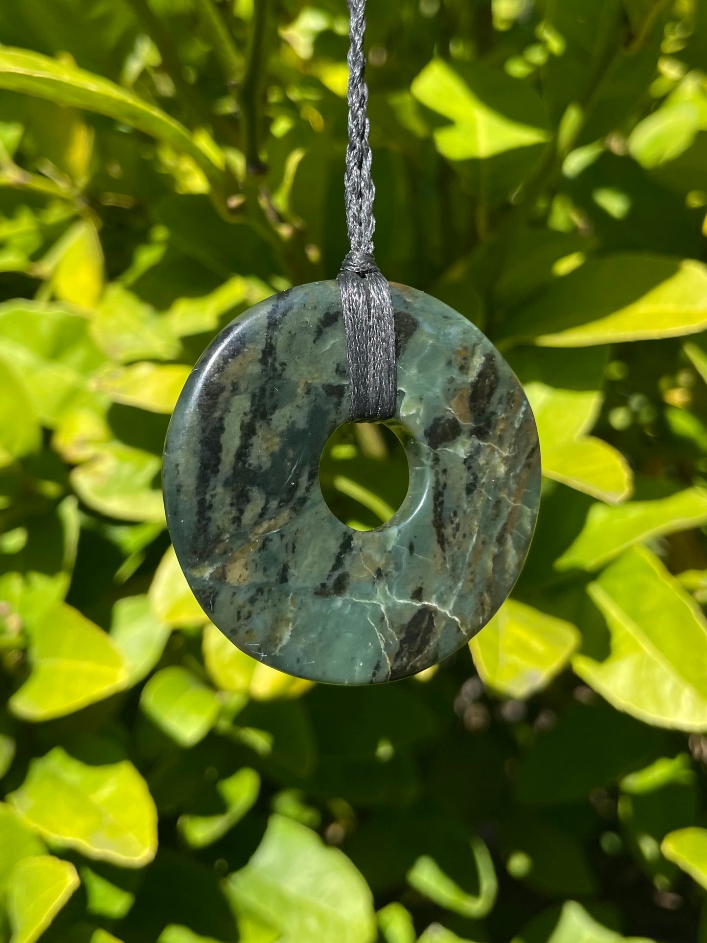 Tasmanian Serpentine Pyroxene macrame necklace