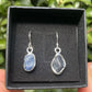 Raw Tasmanian Sapphire Sterling silver earrings