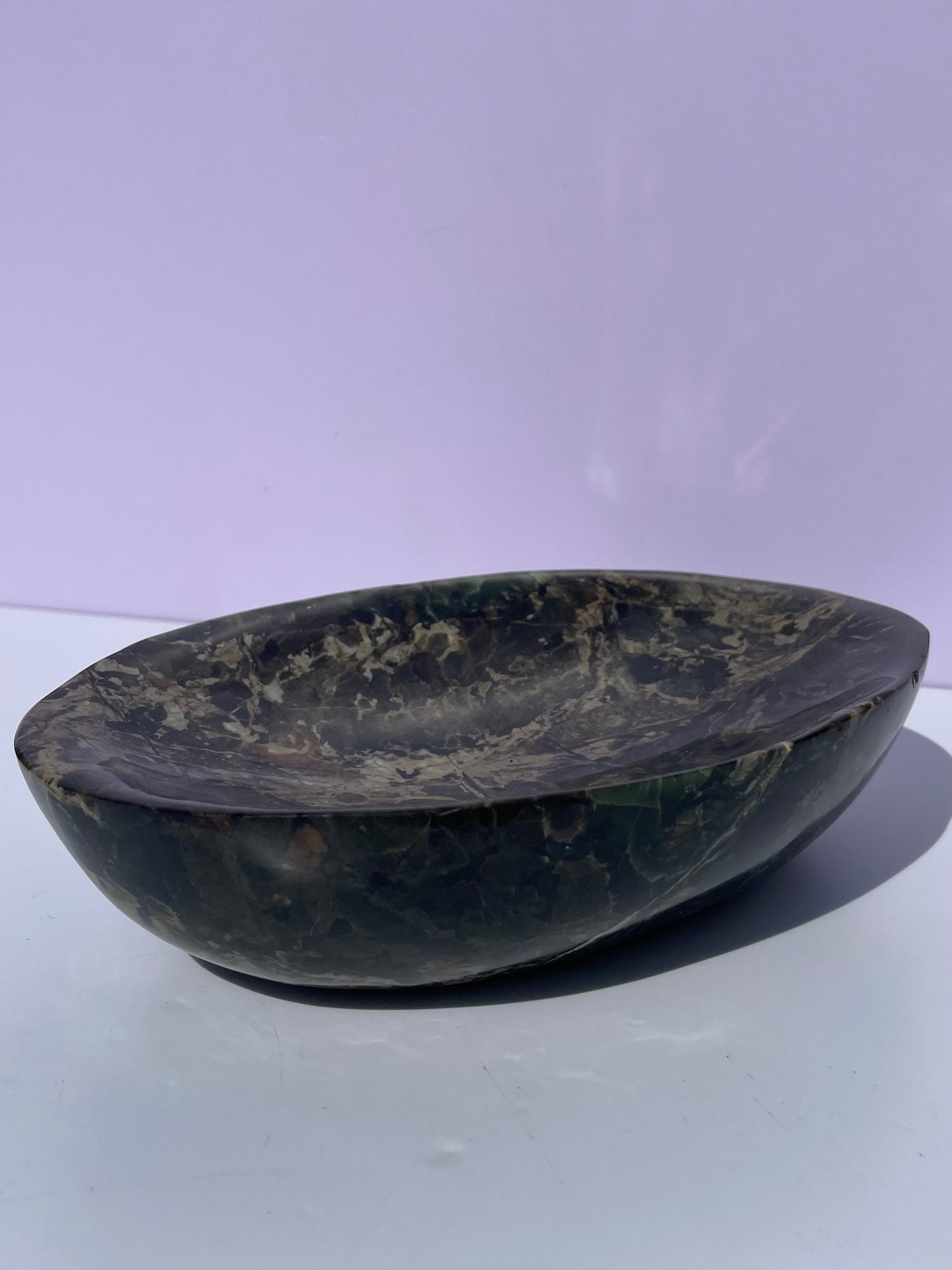 Tasmanian Serpentine Pyroxene entirely carved bowl