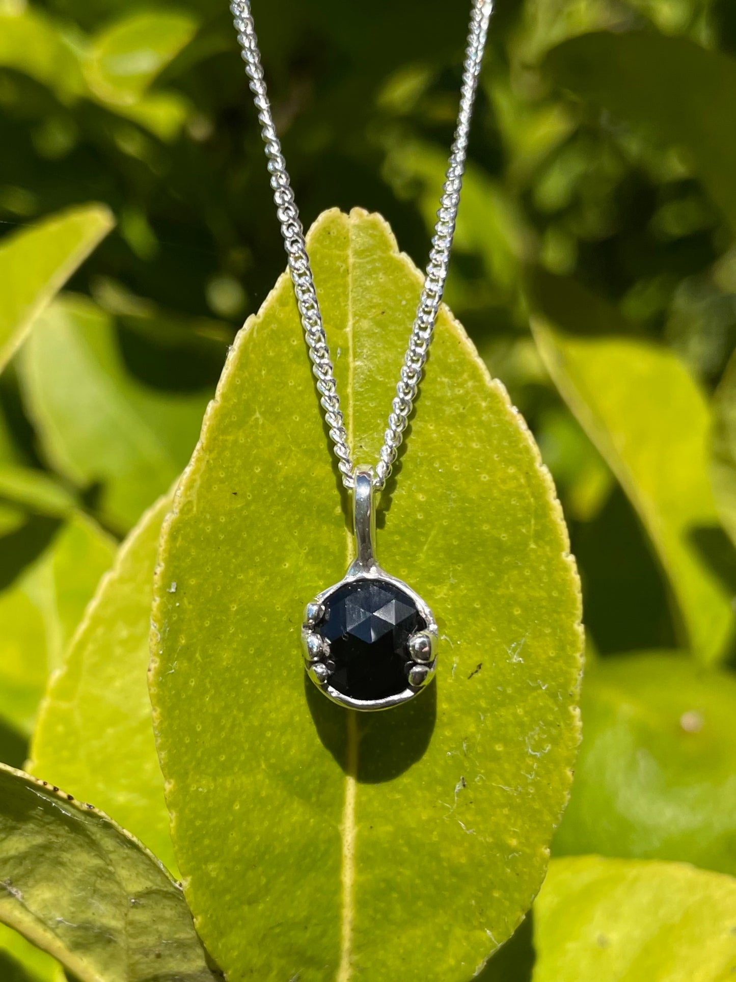 Tasmanian Black Spinel sterling silver necklace