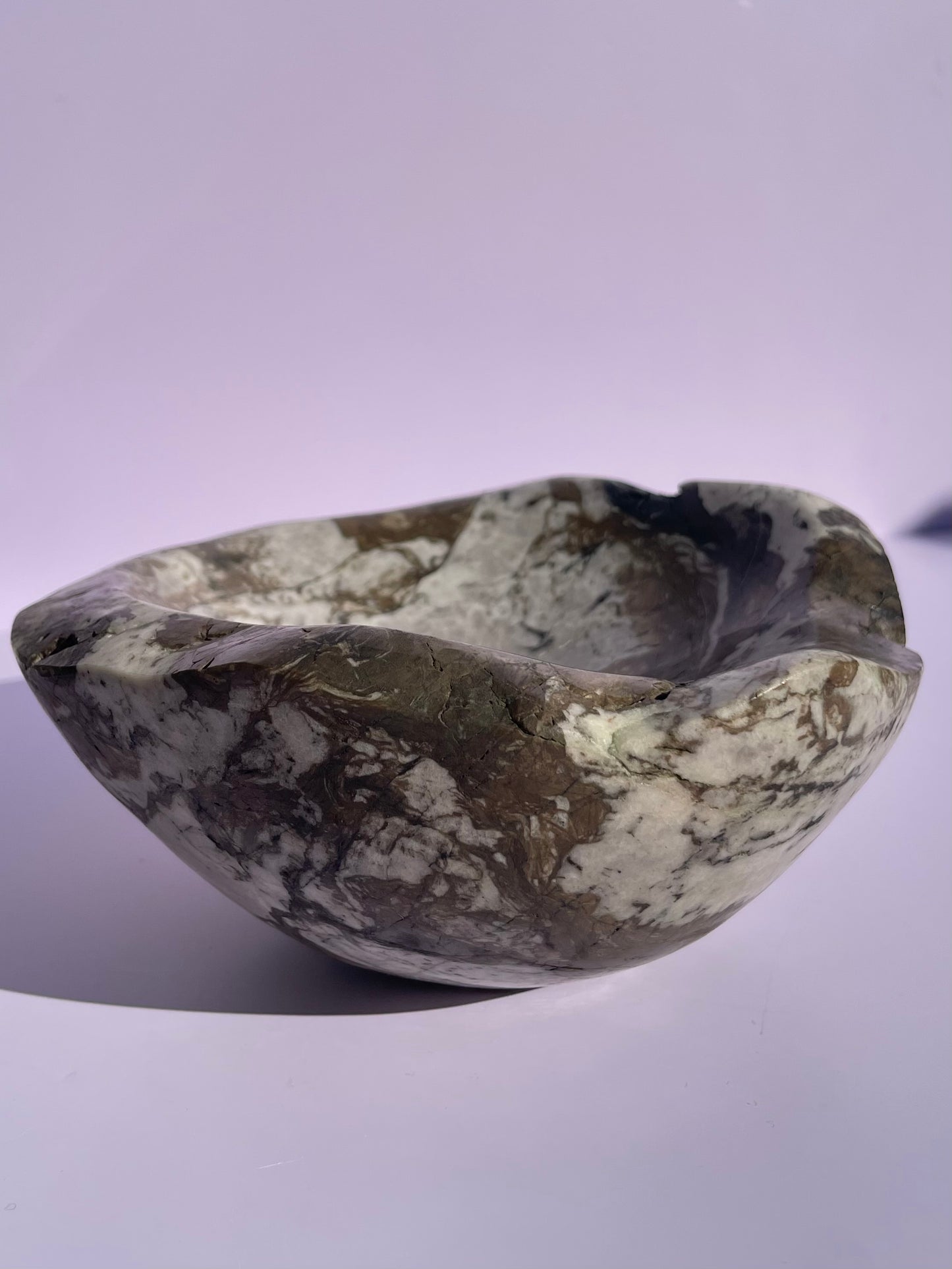 Tasmanian Zebra Quartz entirely carved bowl