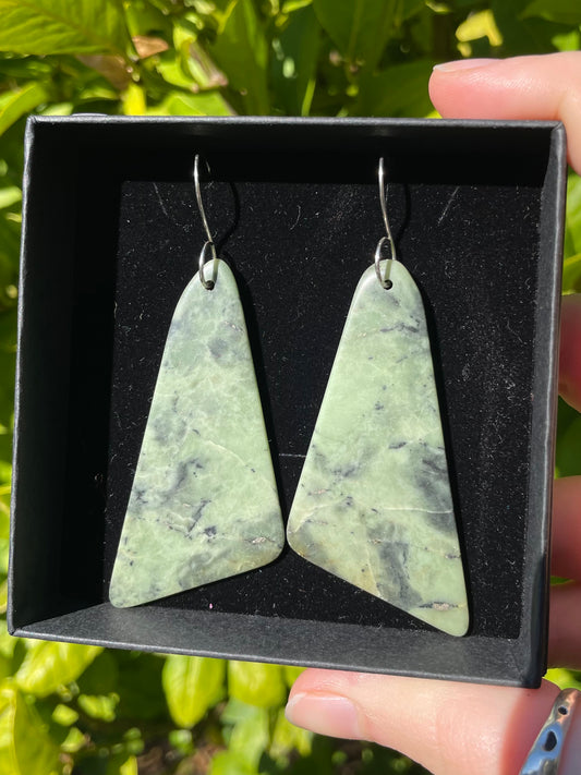 Tasmanian Jade sterling silver statement earrings