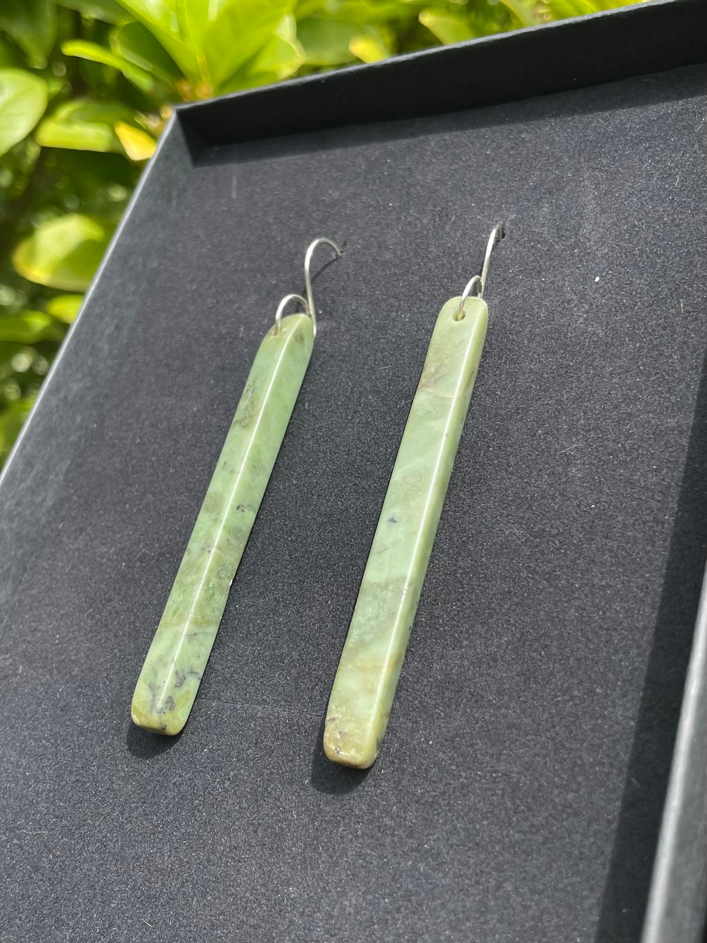 XL Tasmanian Jade sterling silver earrings