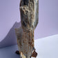 XXL Tasmanian Opalized Wood trunk sculpture w/ tas musk burl stand